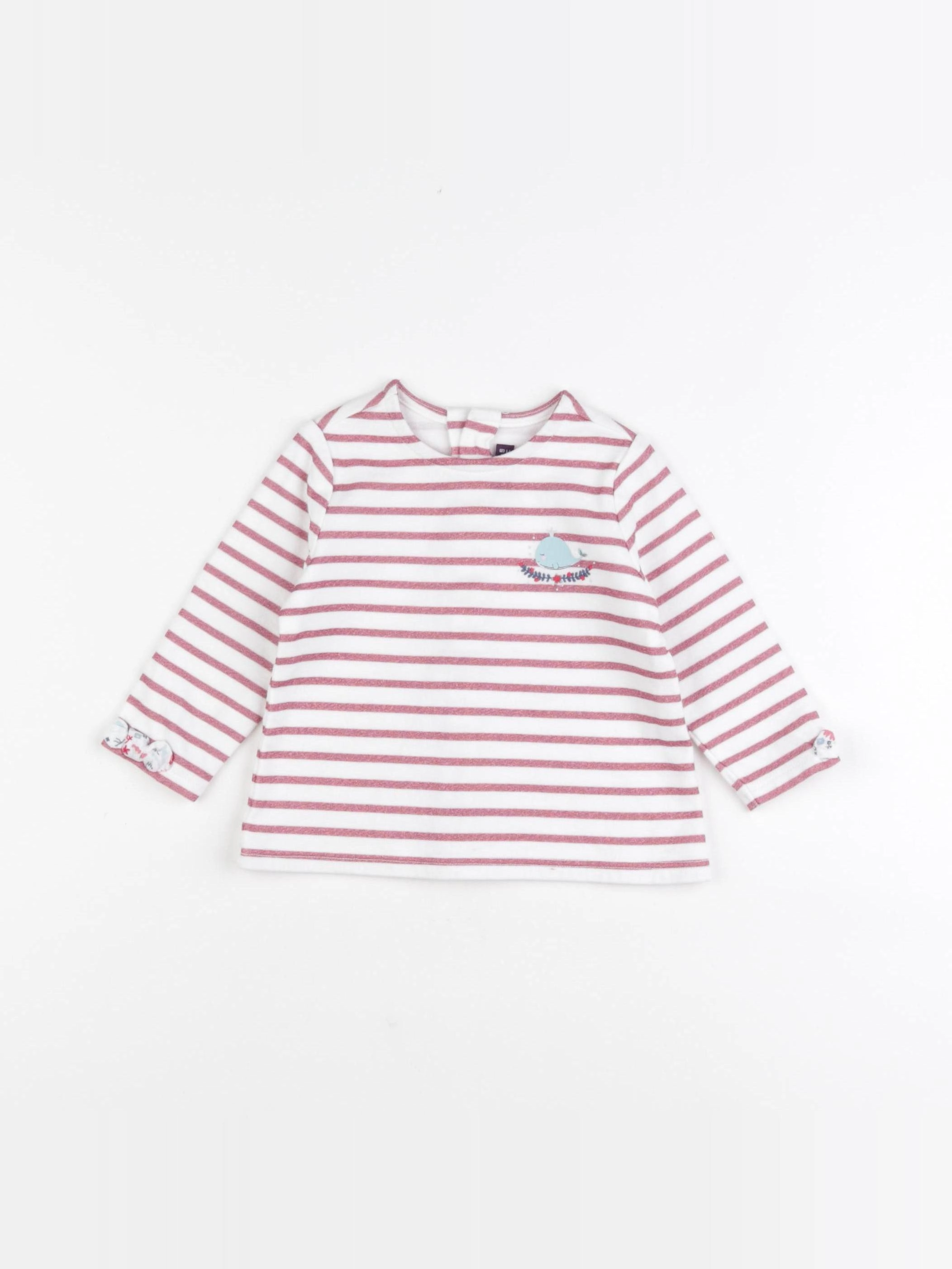 Sergent Major - tee-shirt blanc, rose - 9 mois