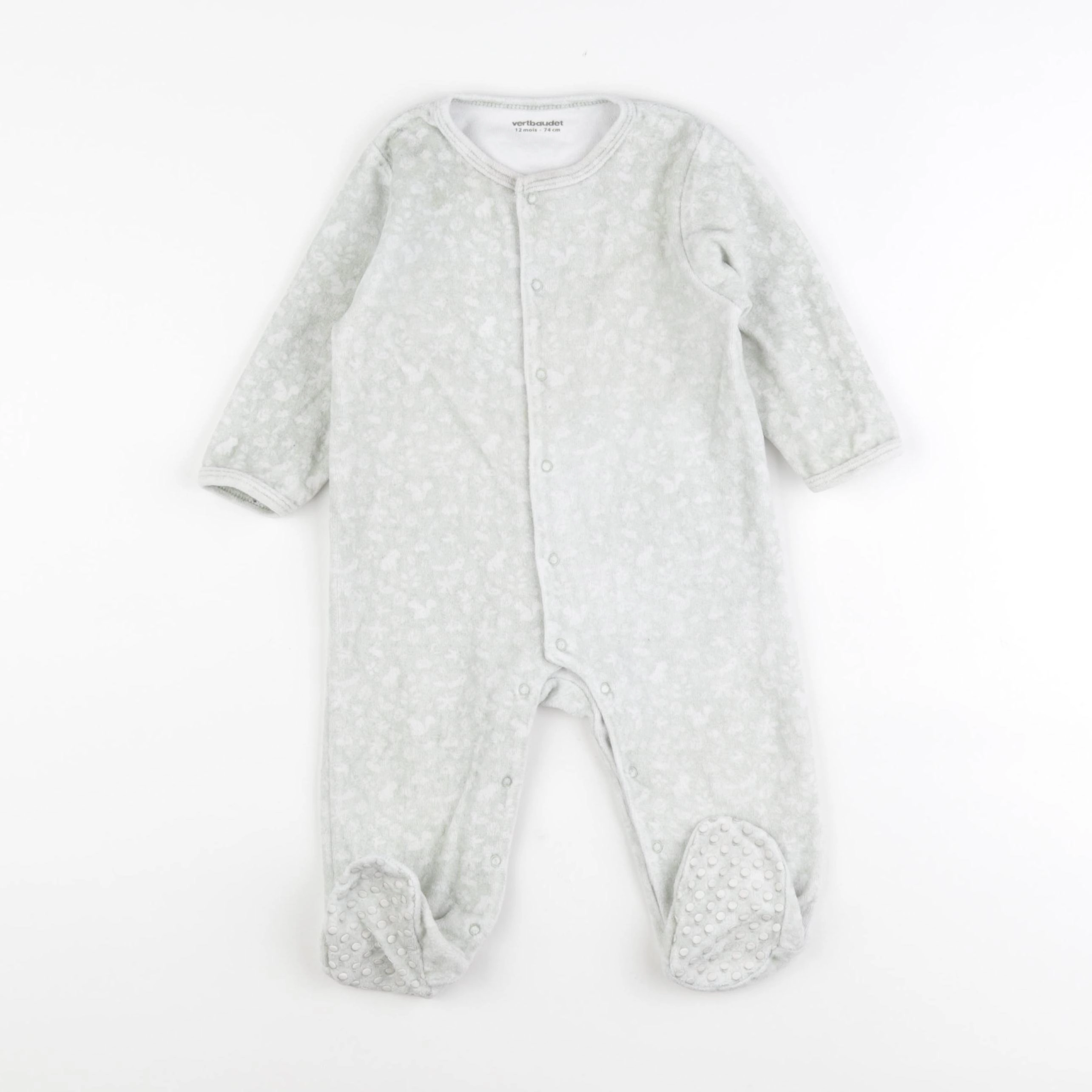 Vertbaudet - pyjama velours vert - 12 mois