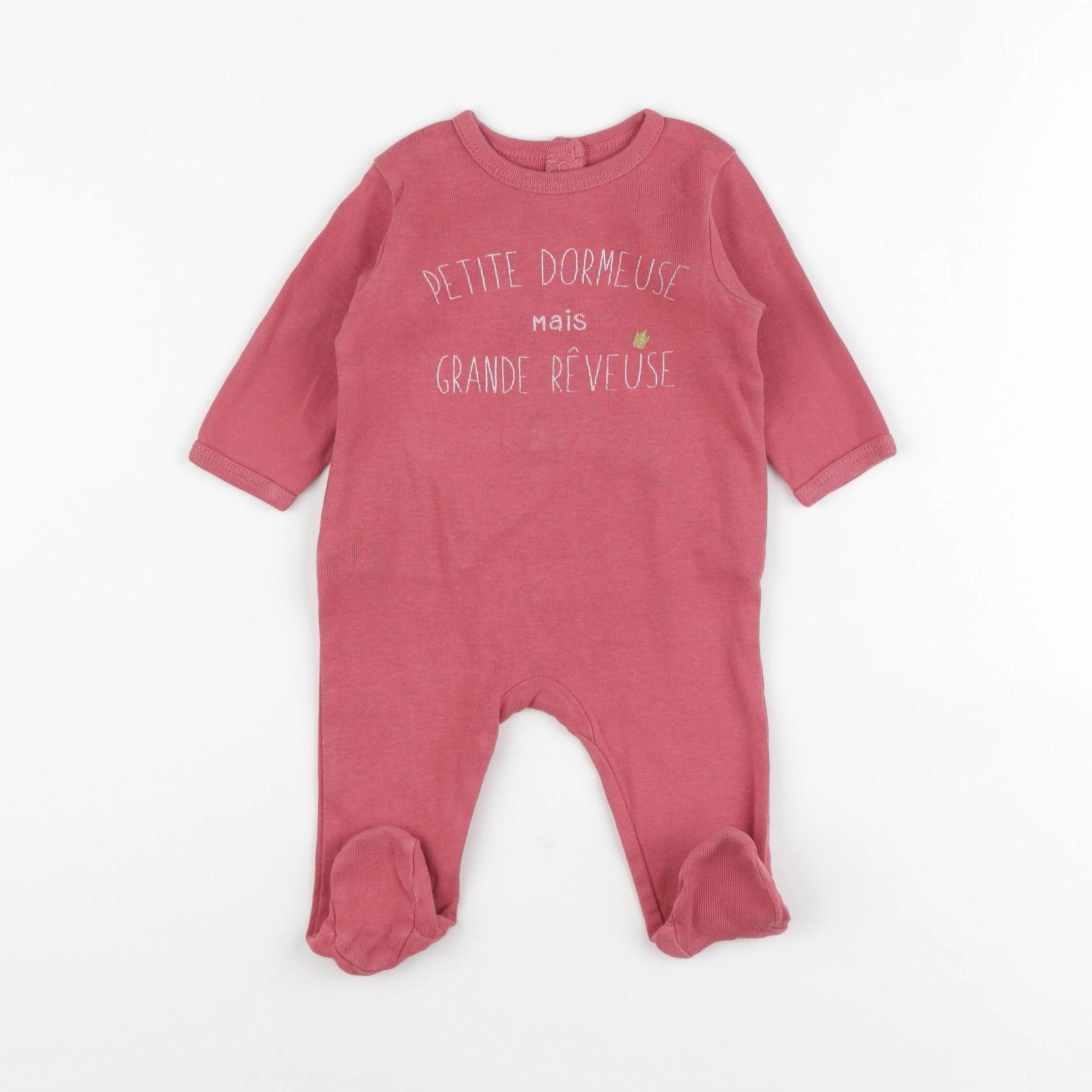 Vertbaudet - pyjama coton rose - 3 mois