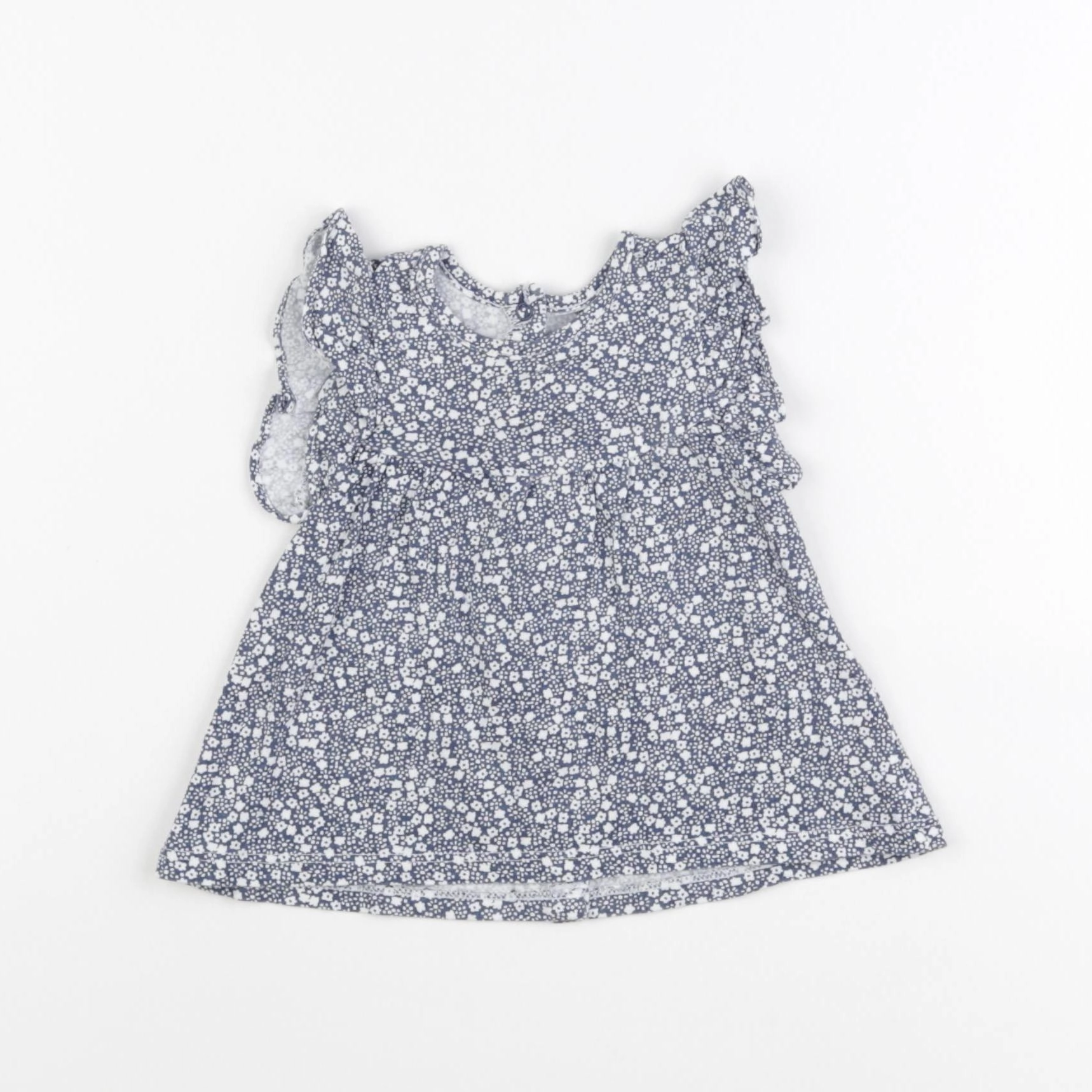 Vertbaudet - tee-shirt blanc, bleu - 6 mois