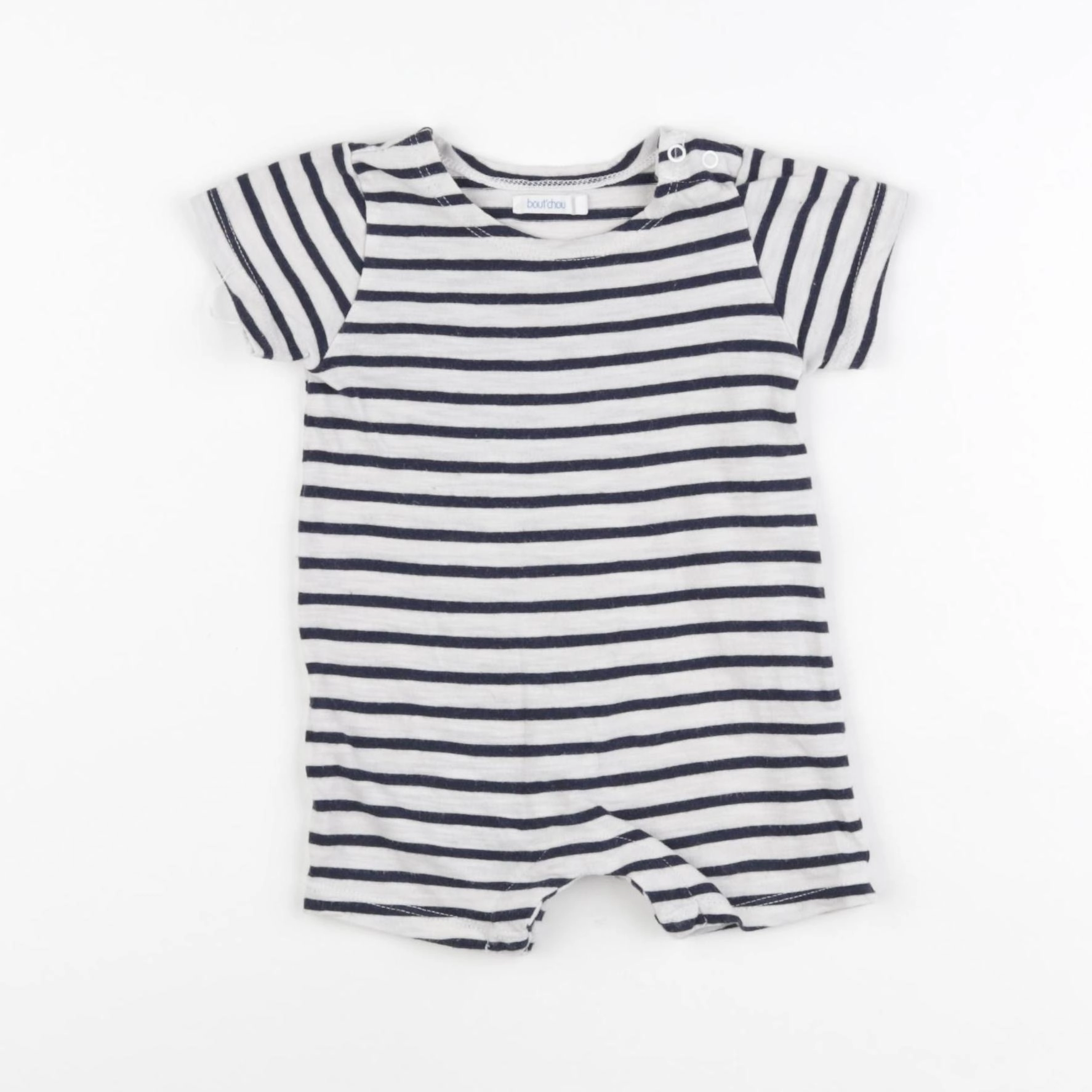 Boutchou - pyjama coton bleu, blanc - 3 mois