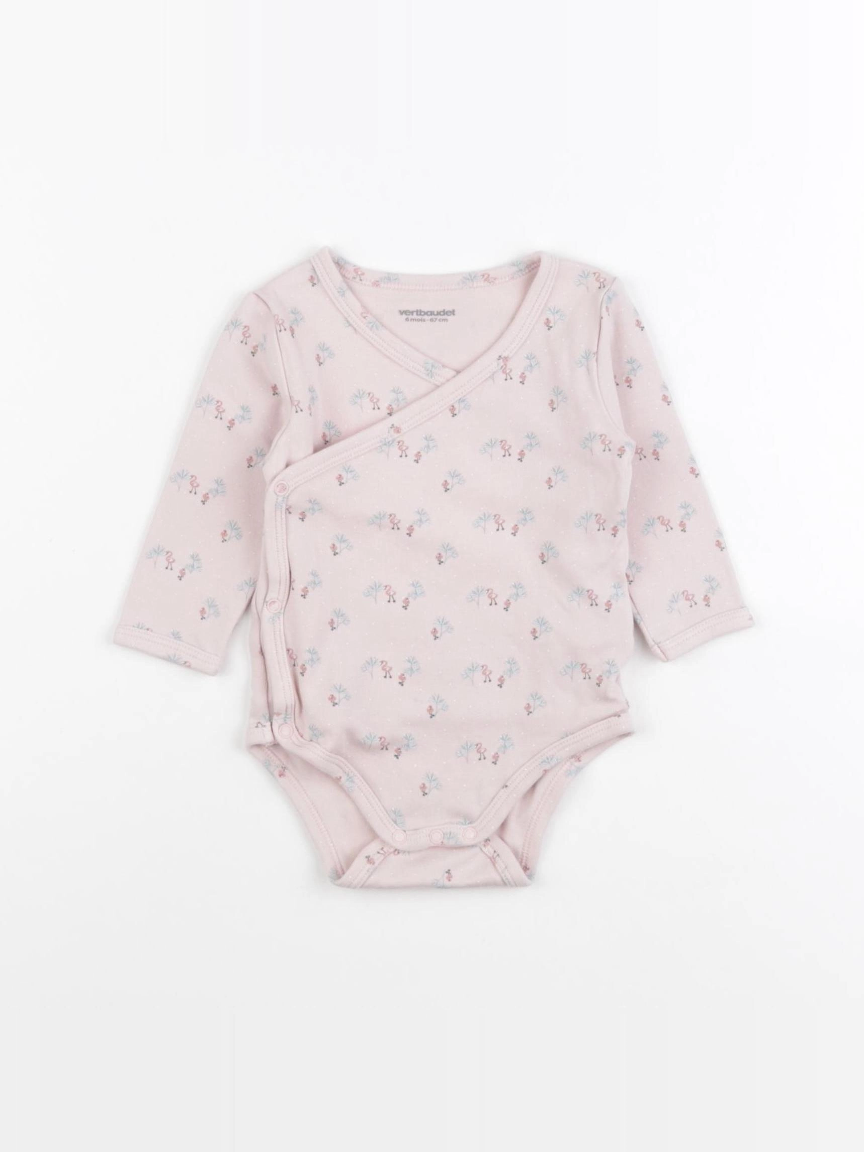 Vertbaudet - body rose - 6 mois