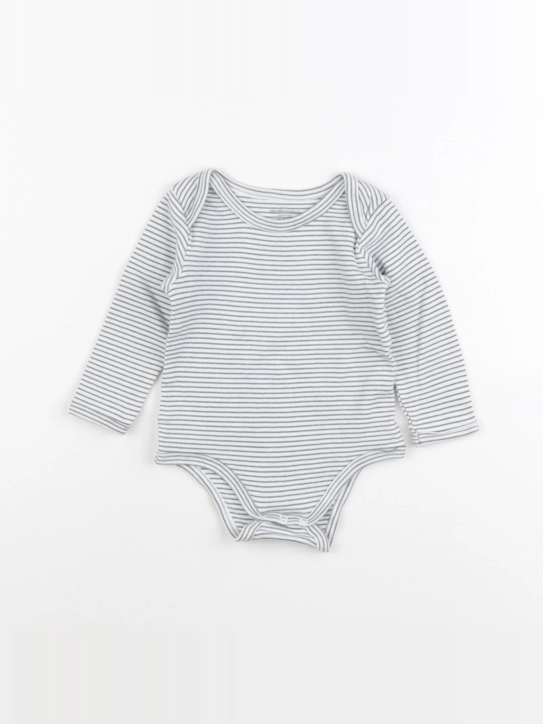 Vertbaudet - body blanc, vert - 12 mois