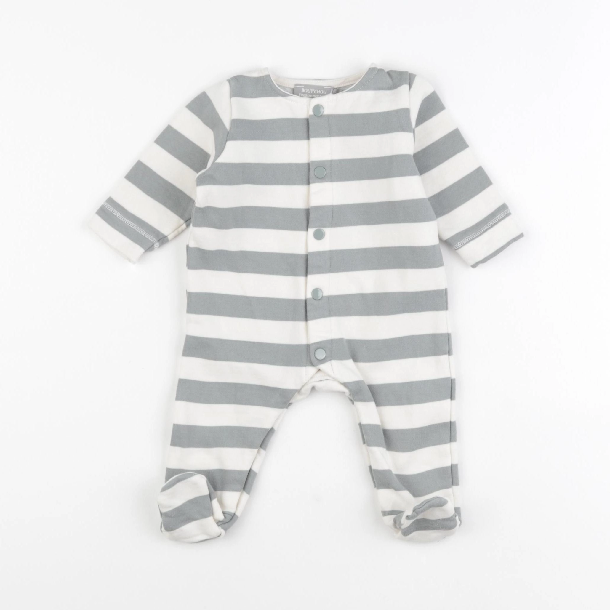 Boutchou - pyjama coton beige, vert - 3 mois