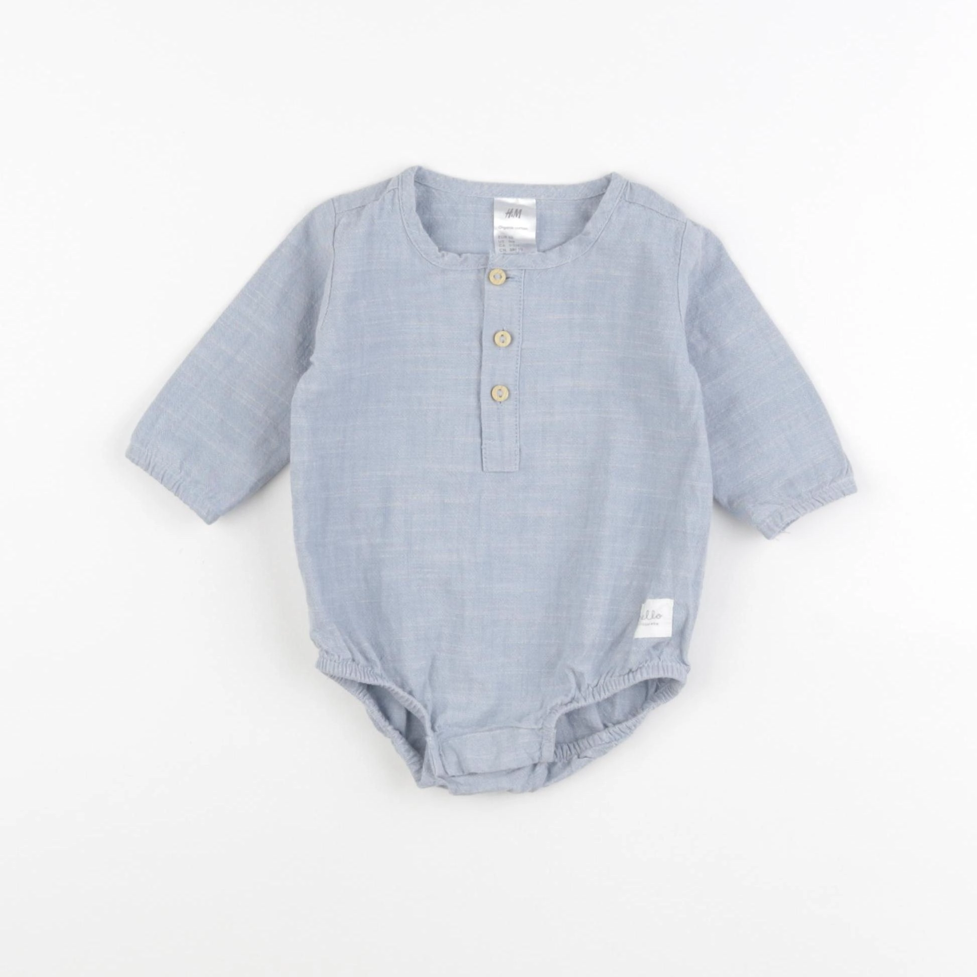 H&M - body tee-shirt bleu - 1 mois