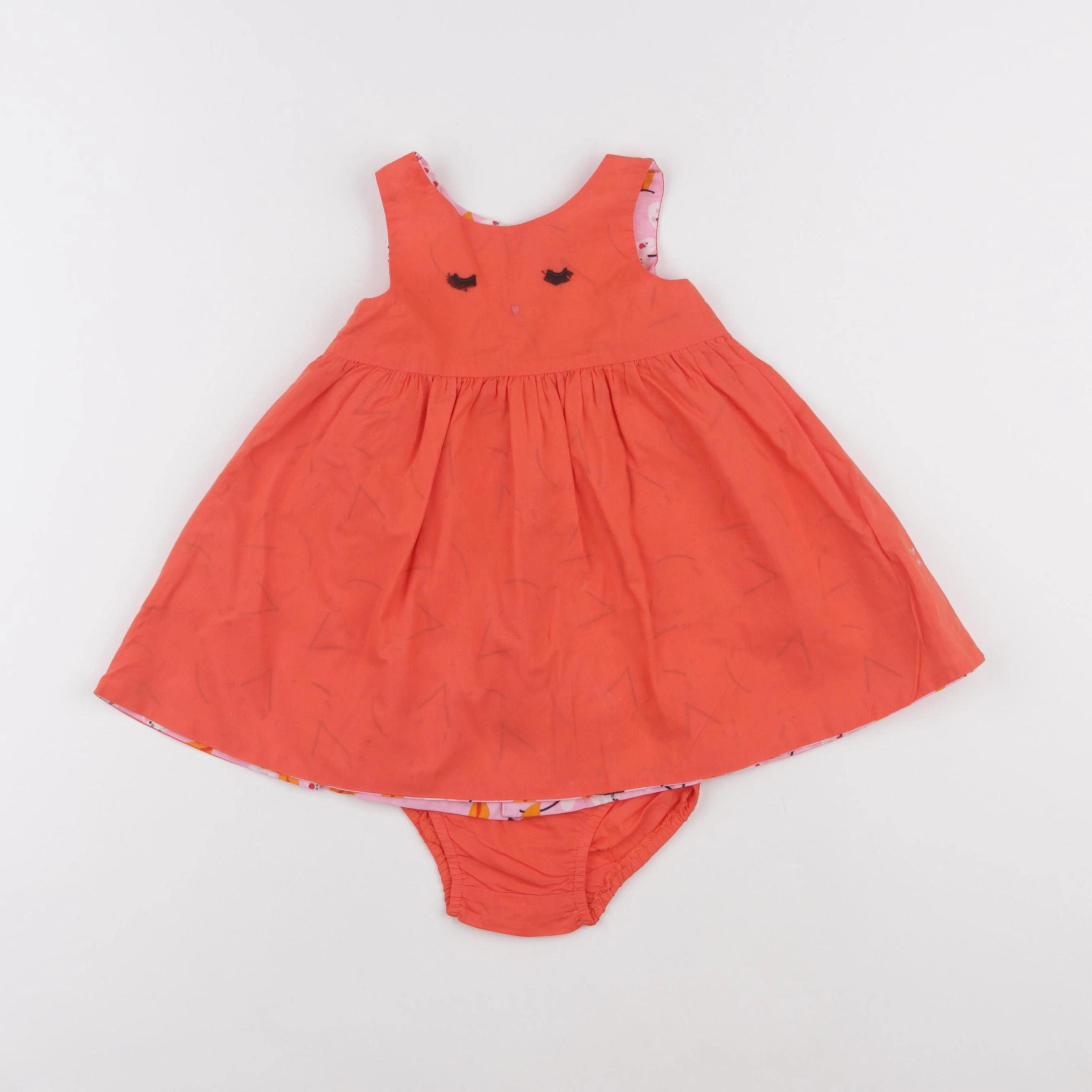 Catimini - robe orange - 12 mois