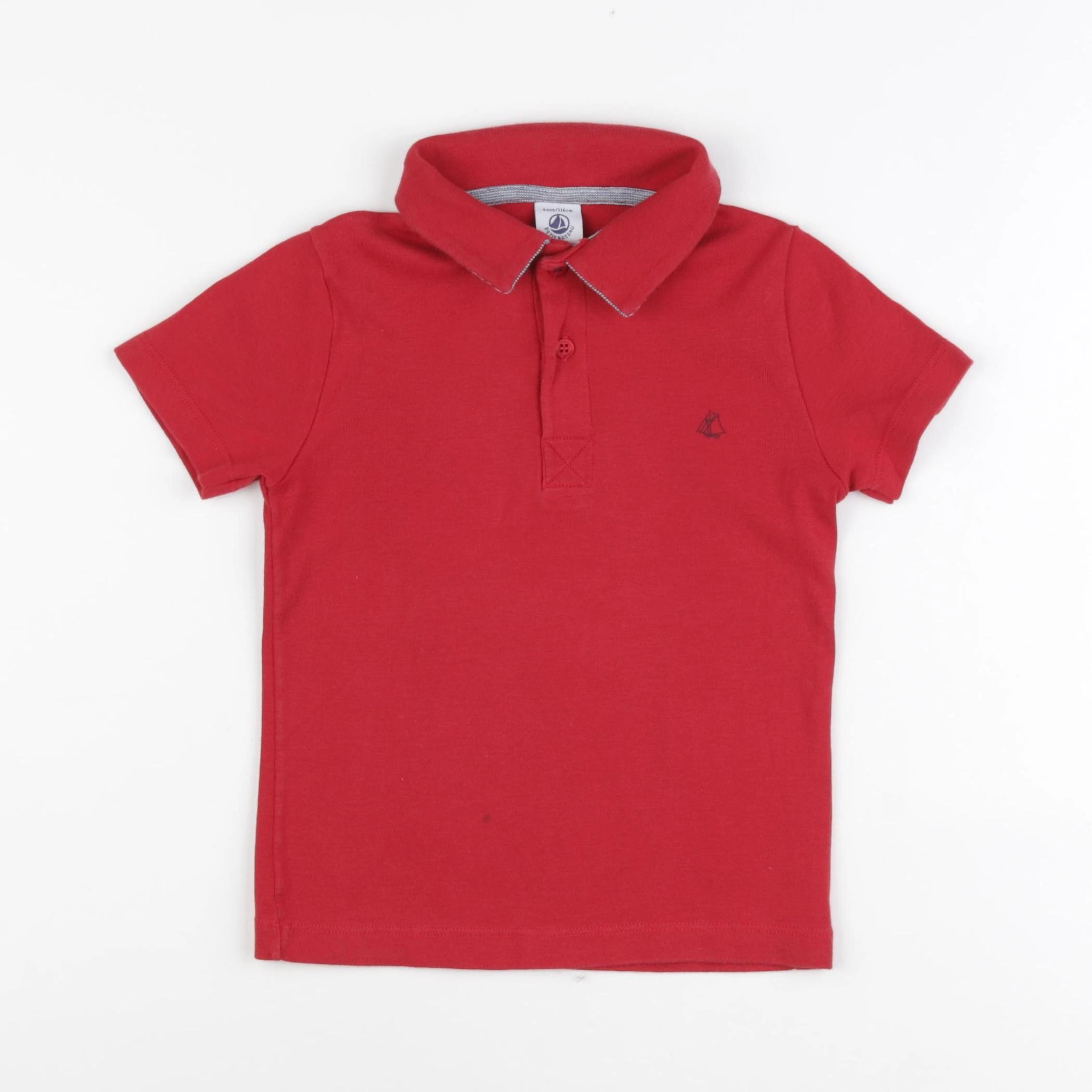Petit Bateau - polo rouge - 6 ans