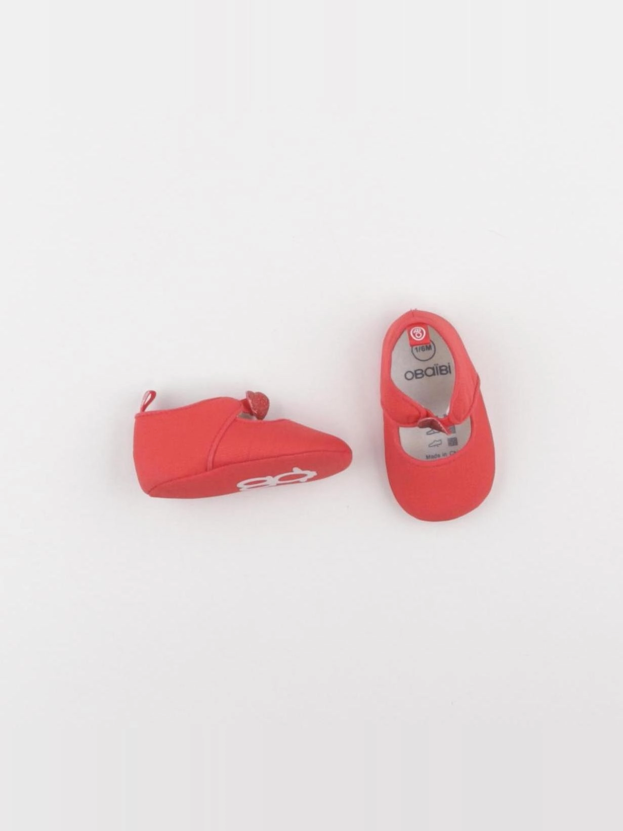 Obaïbi - chaussons rouge - pointure 16/17