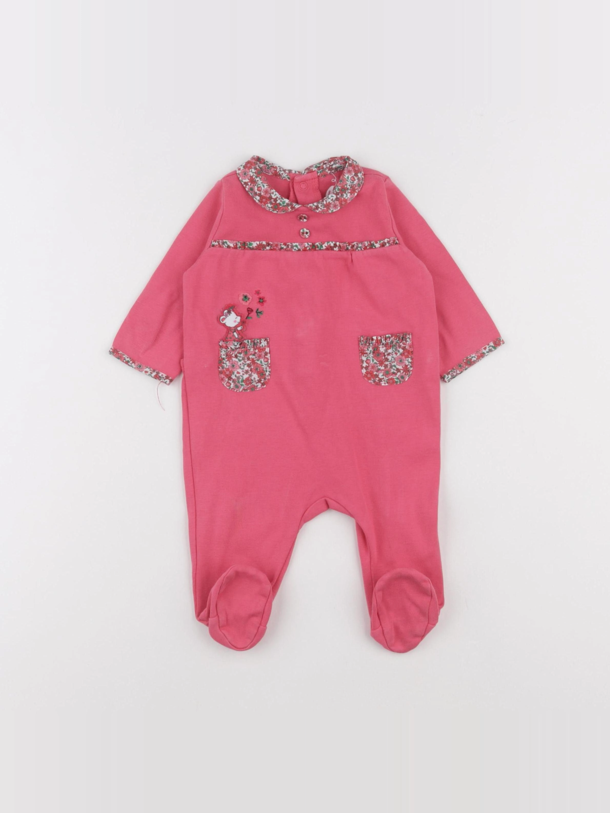 Sergent Major - pyjama coton rose - 3 mois