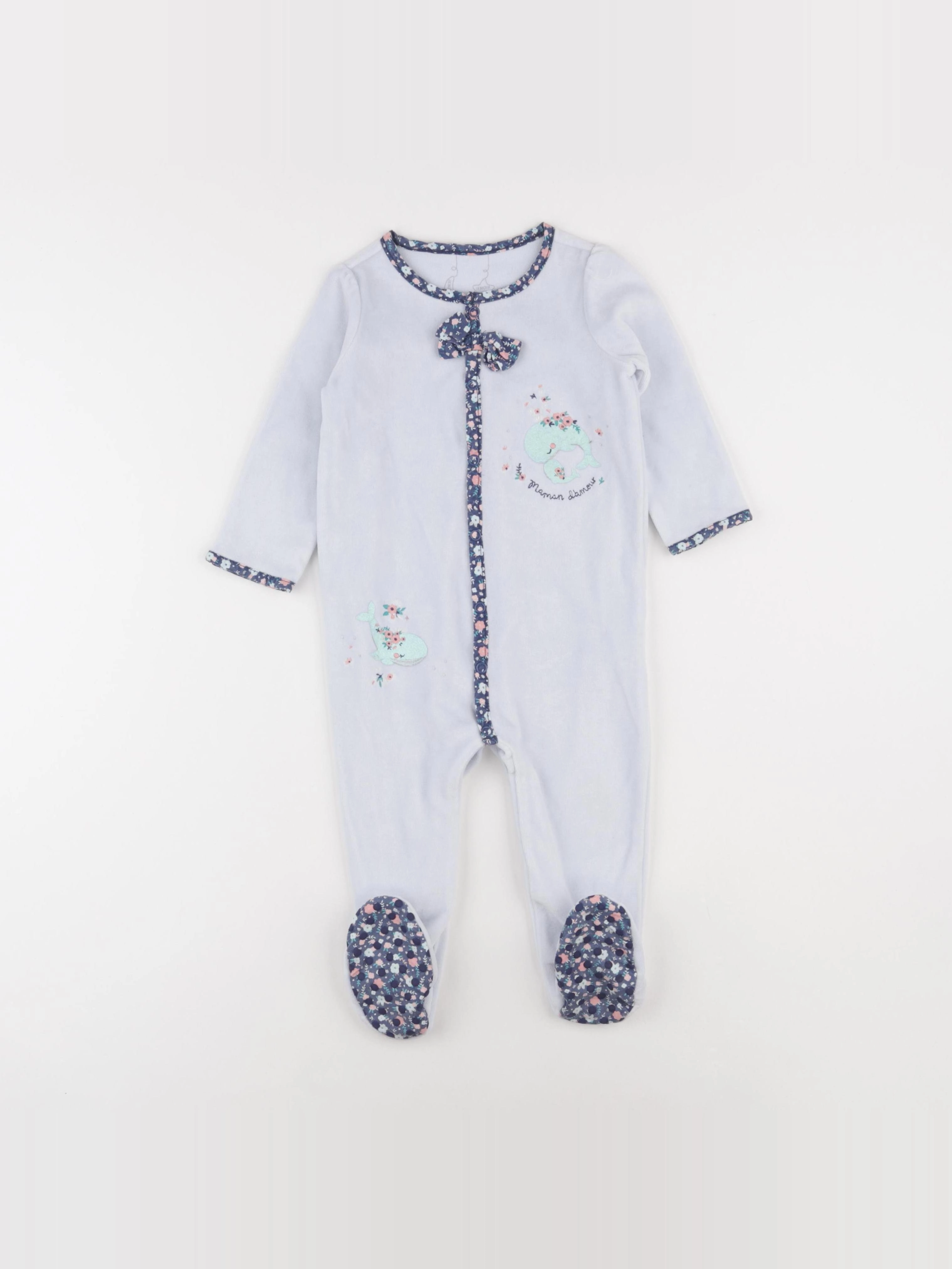 Sergent Major - pyjama velours bleu - 18 mois
