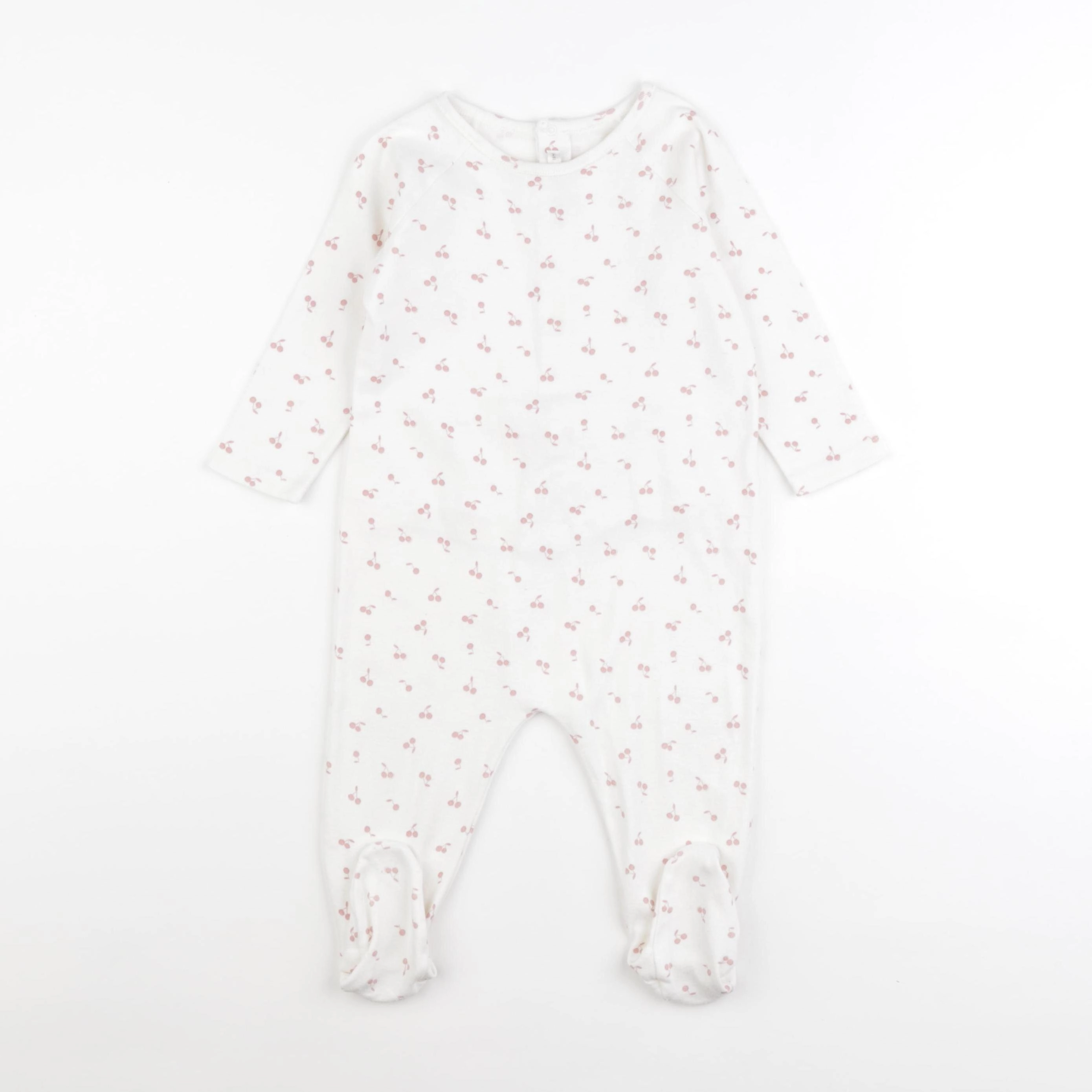 Bonpoint - pyjama coton blanc, rose - 18 mois