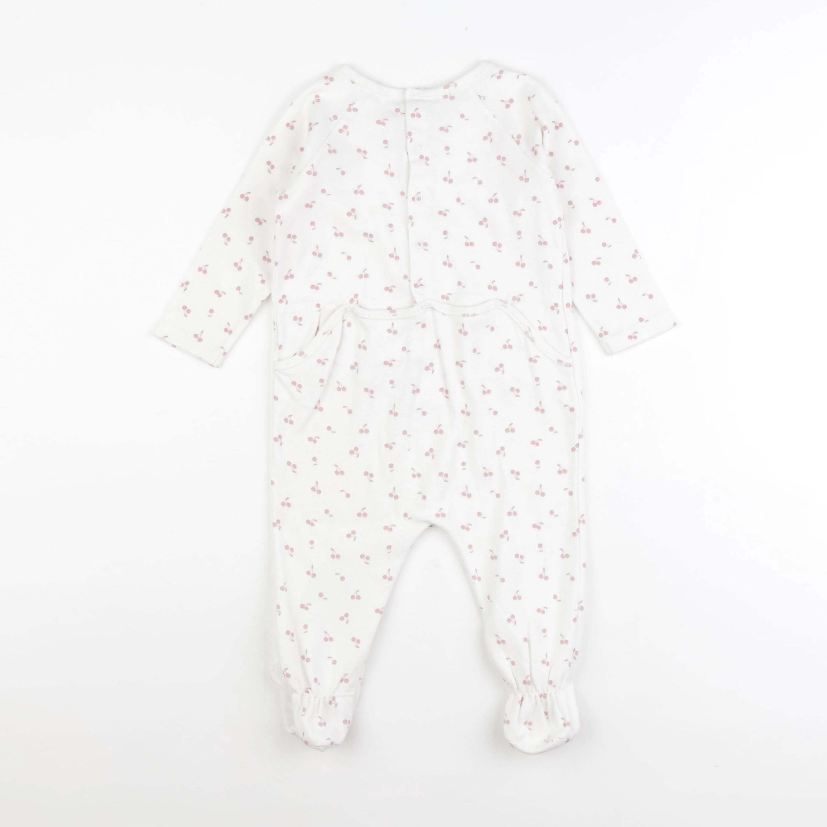 Bonpoint - pyjama coton blanc, rose - 18 mois