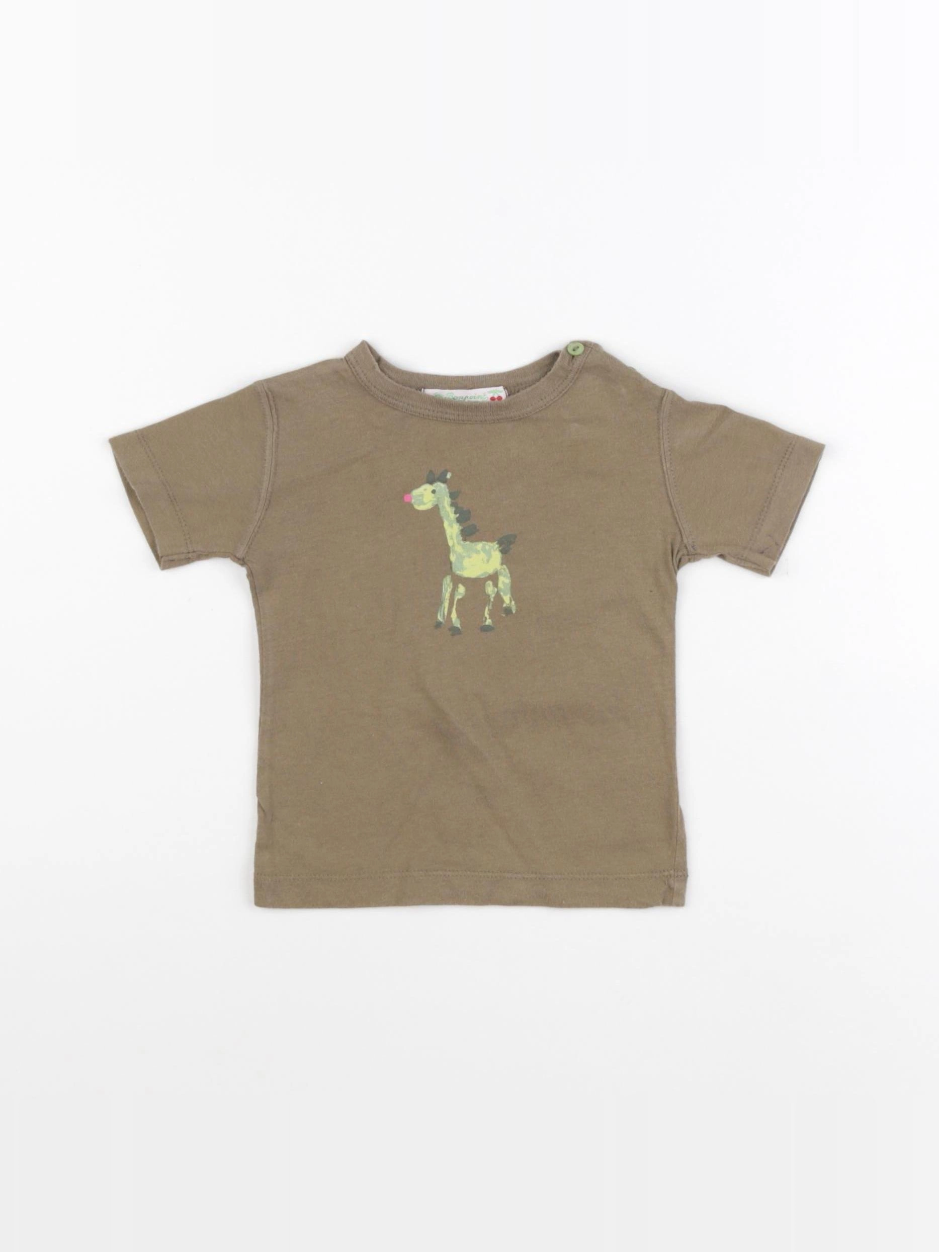 Bonpoint - tee-shirt marron - 6 mois