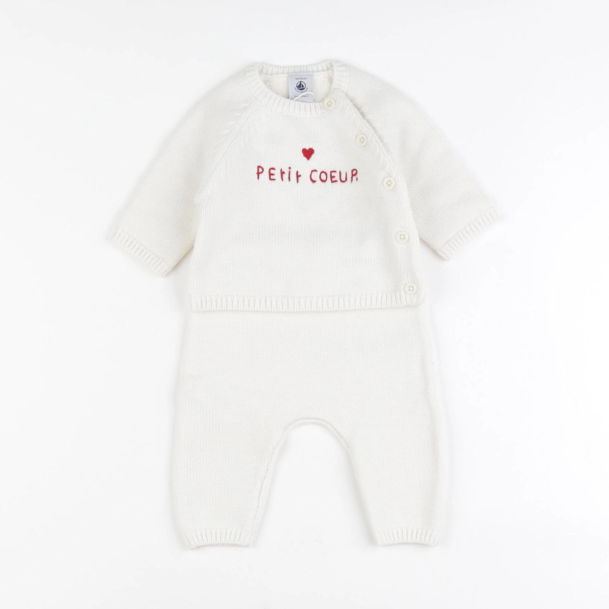 Petit Bateau - ensemble beige - 3 mois