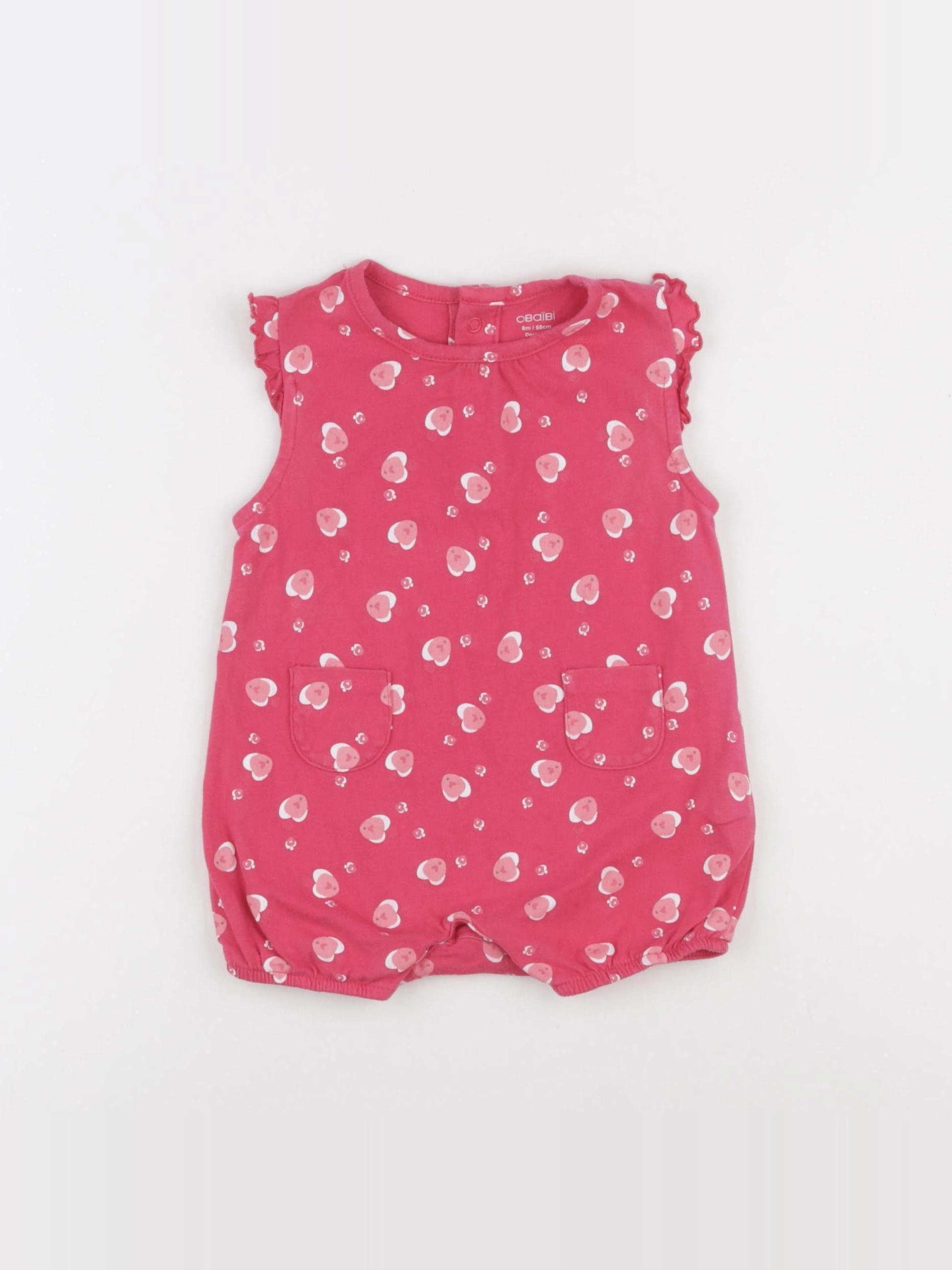 Obaïbi - combinaison rose - 6 mois