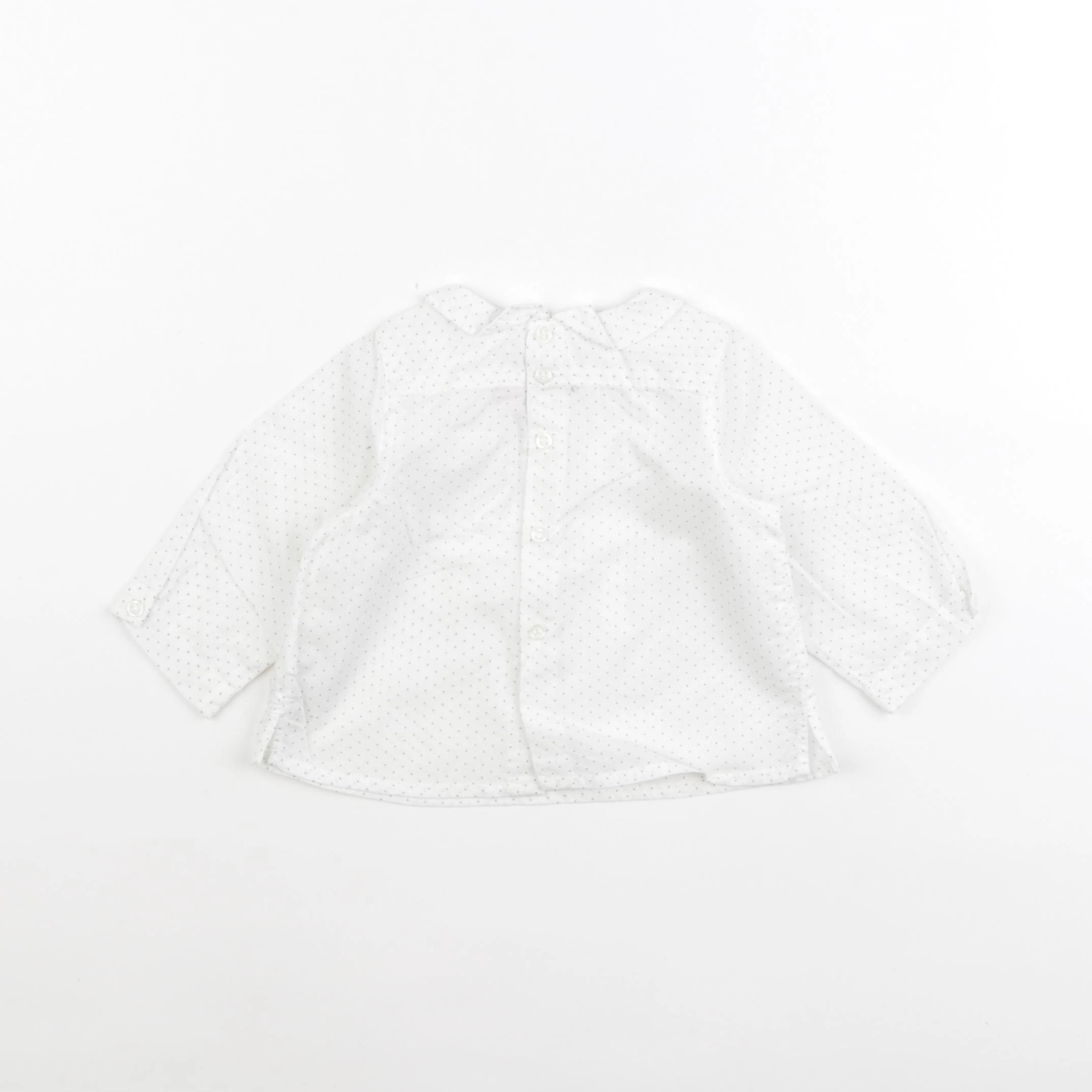 Bonpoint - blouse blanc, gris - 6 mois