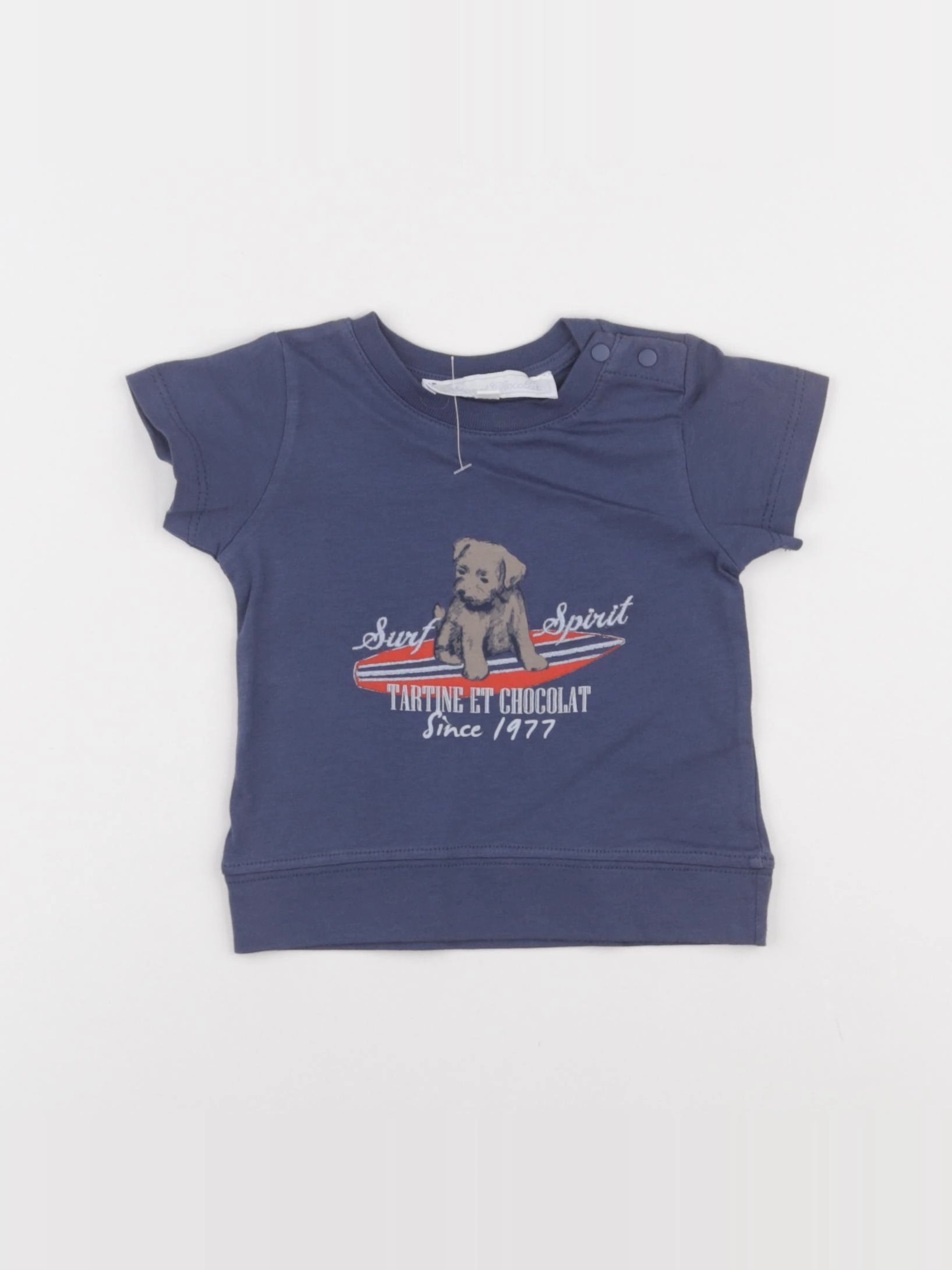 Tartine & Chocolat - tee-shirt bleu - 3 mois