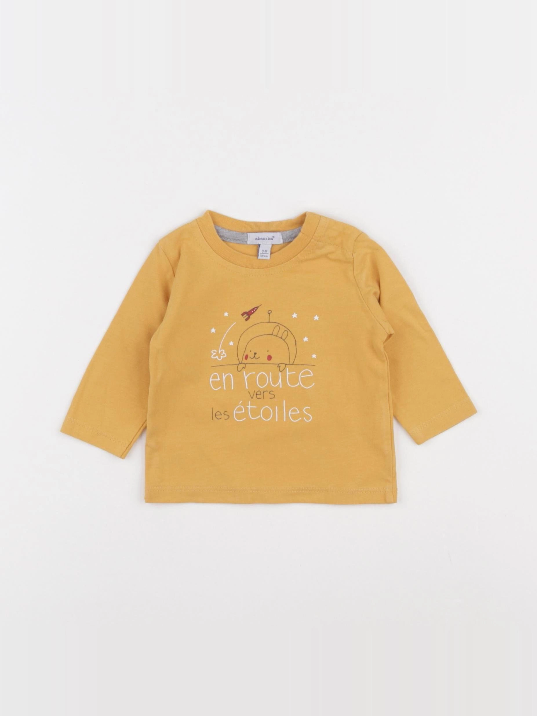Absorba - tee-shirt jaune - 3 mois