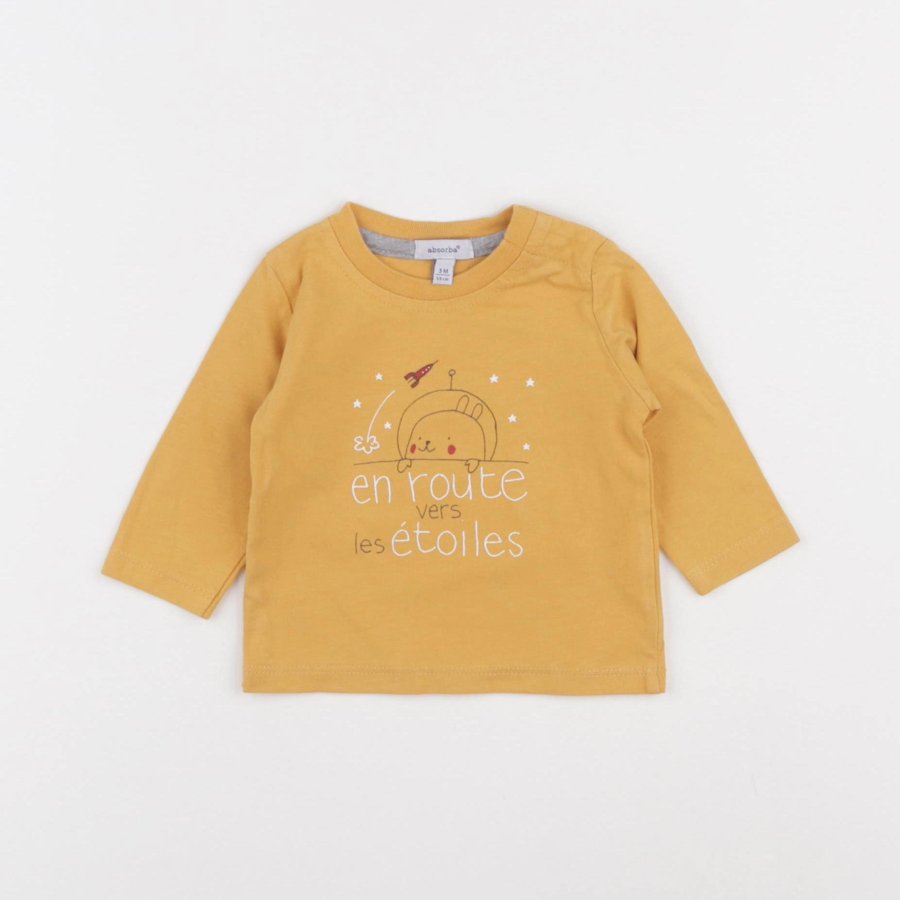 Absorba - tee-shirt jaune - 3 mois