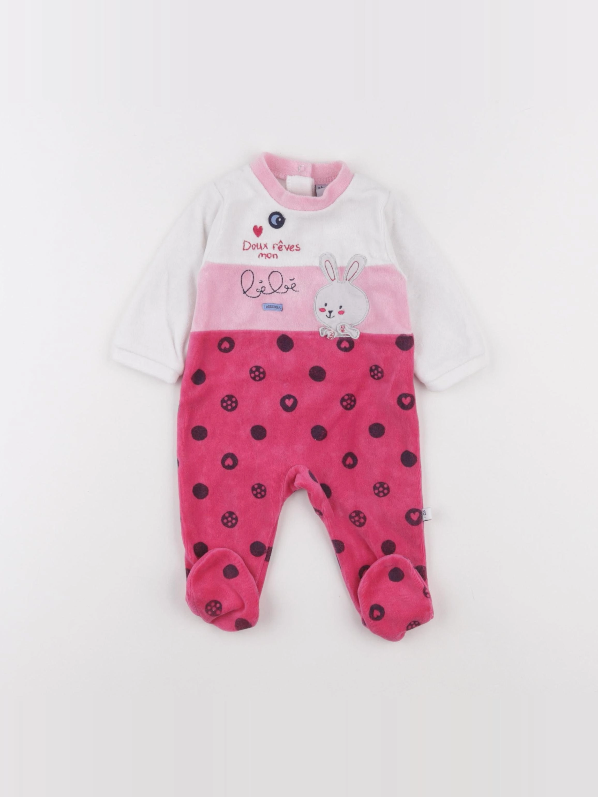 Absorba - pyjama velours rose - 3 mois