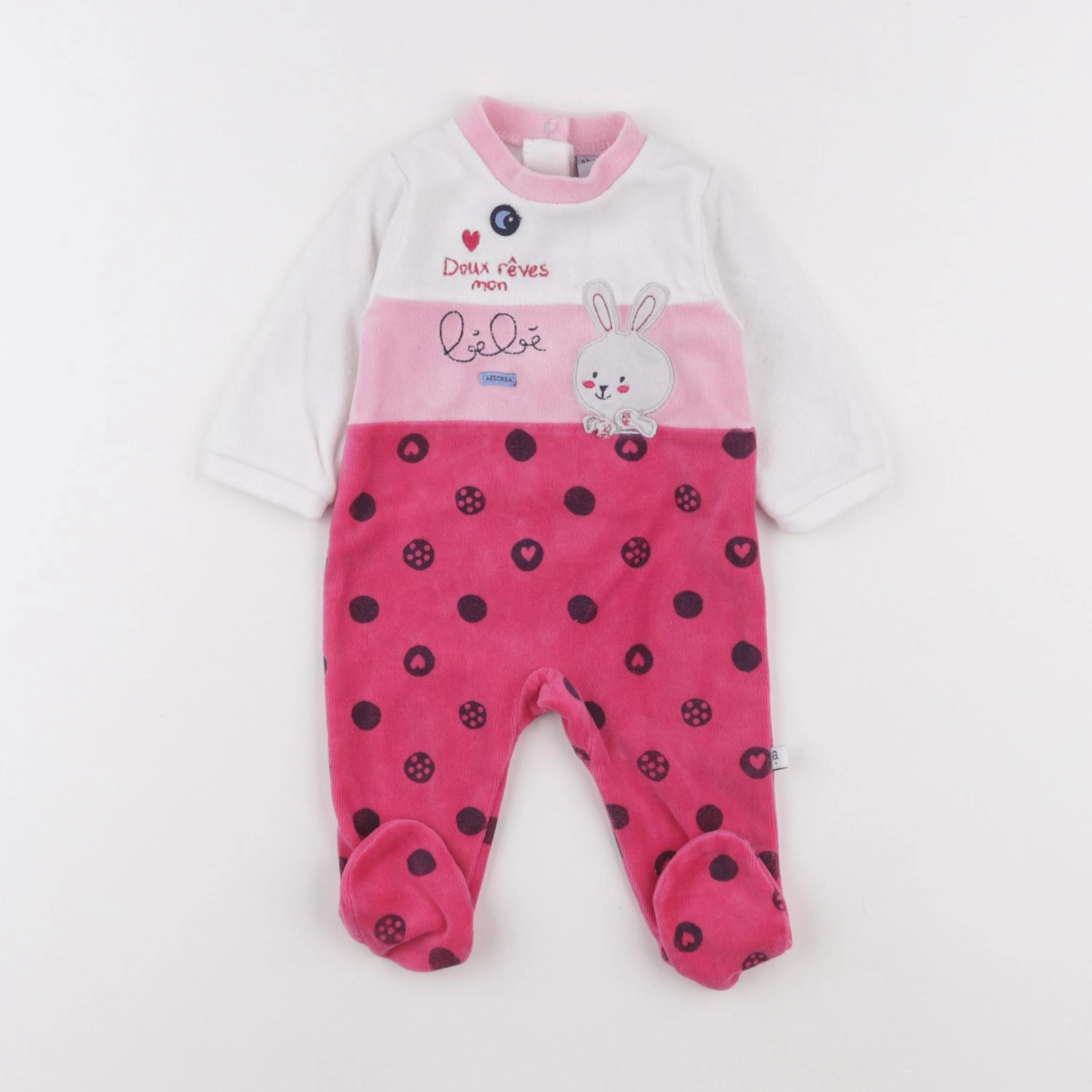 Absorba - pyjama velours rose - 3 mois