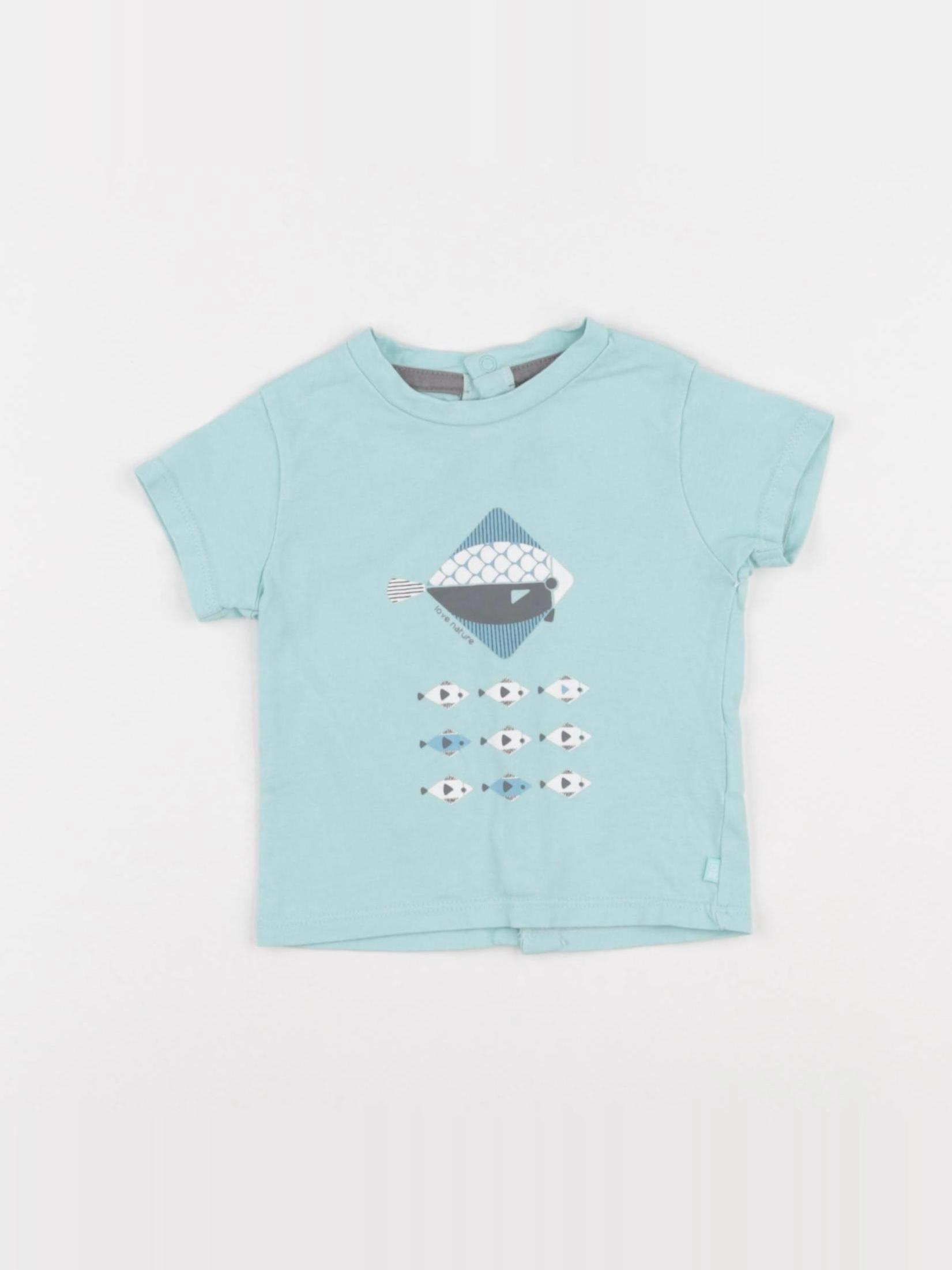 Obaïbi - tee-shirt bleu - 3 mois