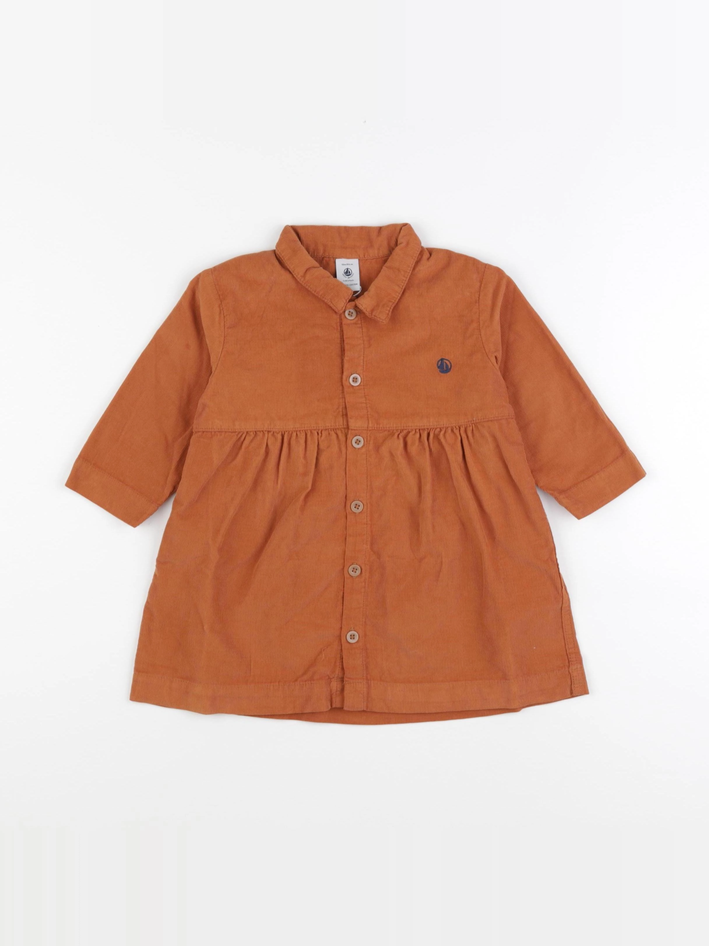 Petit Bateau - robe marron - 12 mois