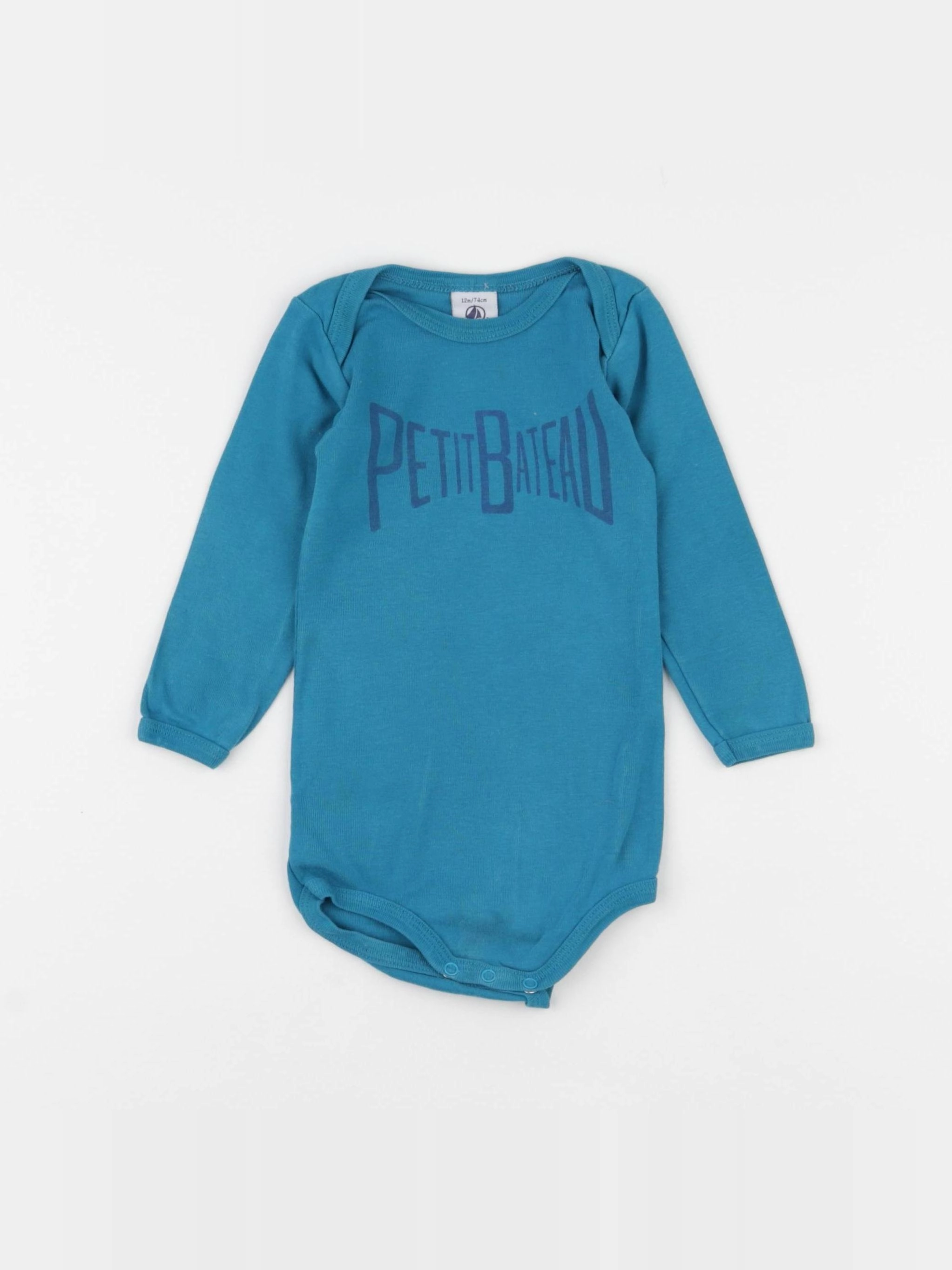 Petit Bateau - body bleu - 12 mois