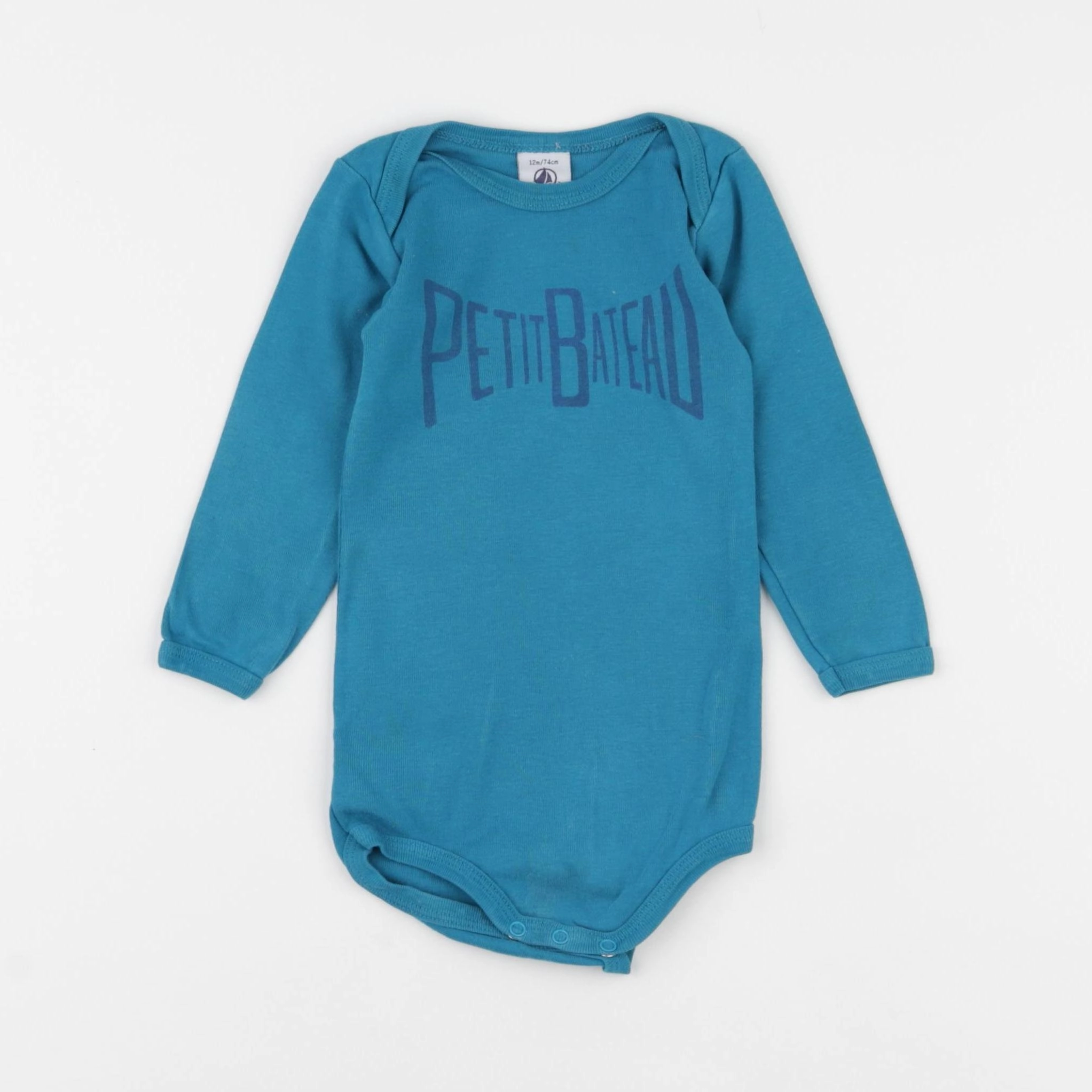 Petit Bateau - body bleu - 12 mois