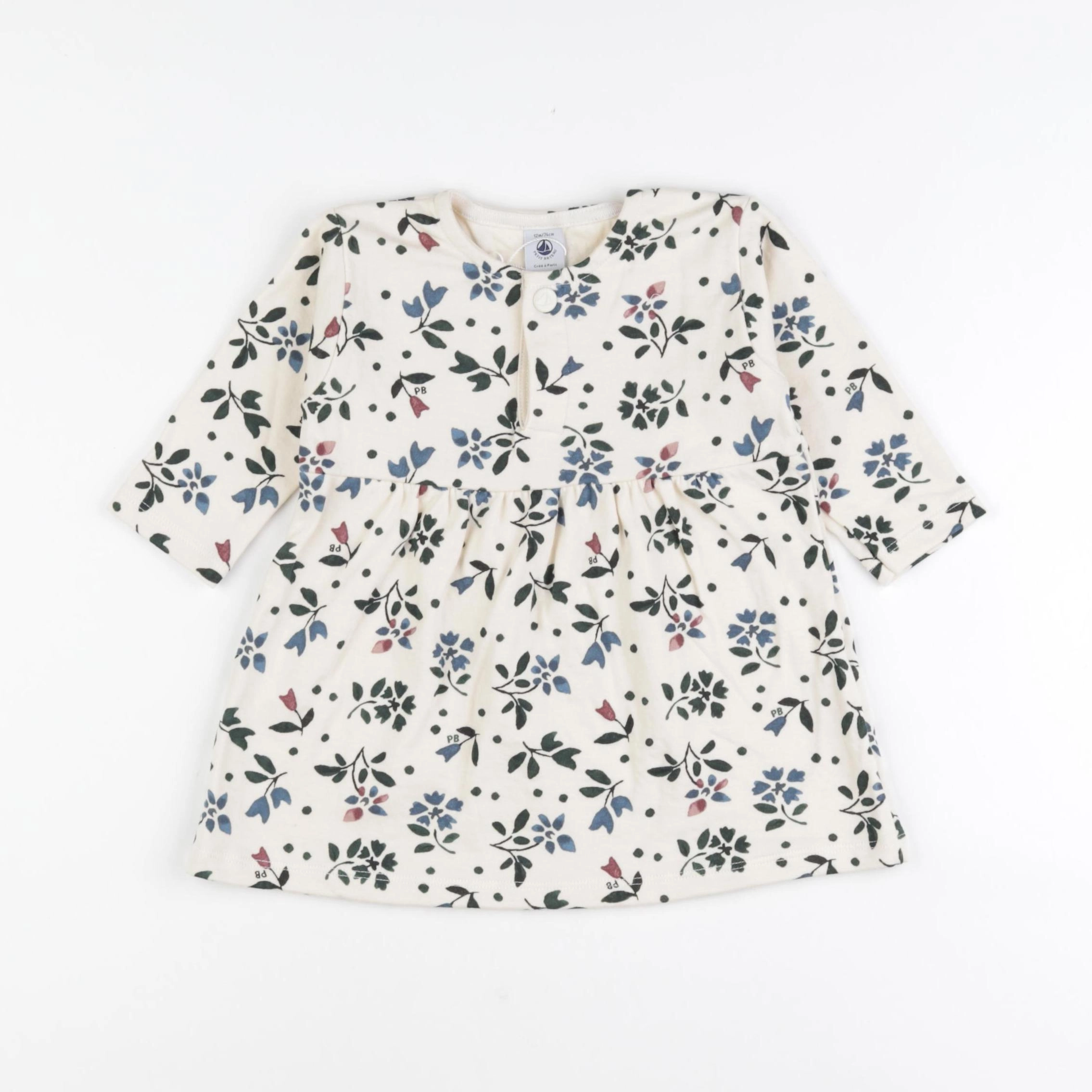 Petit Bateau - robe multicolore - 12 mois