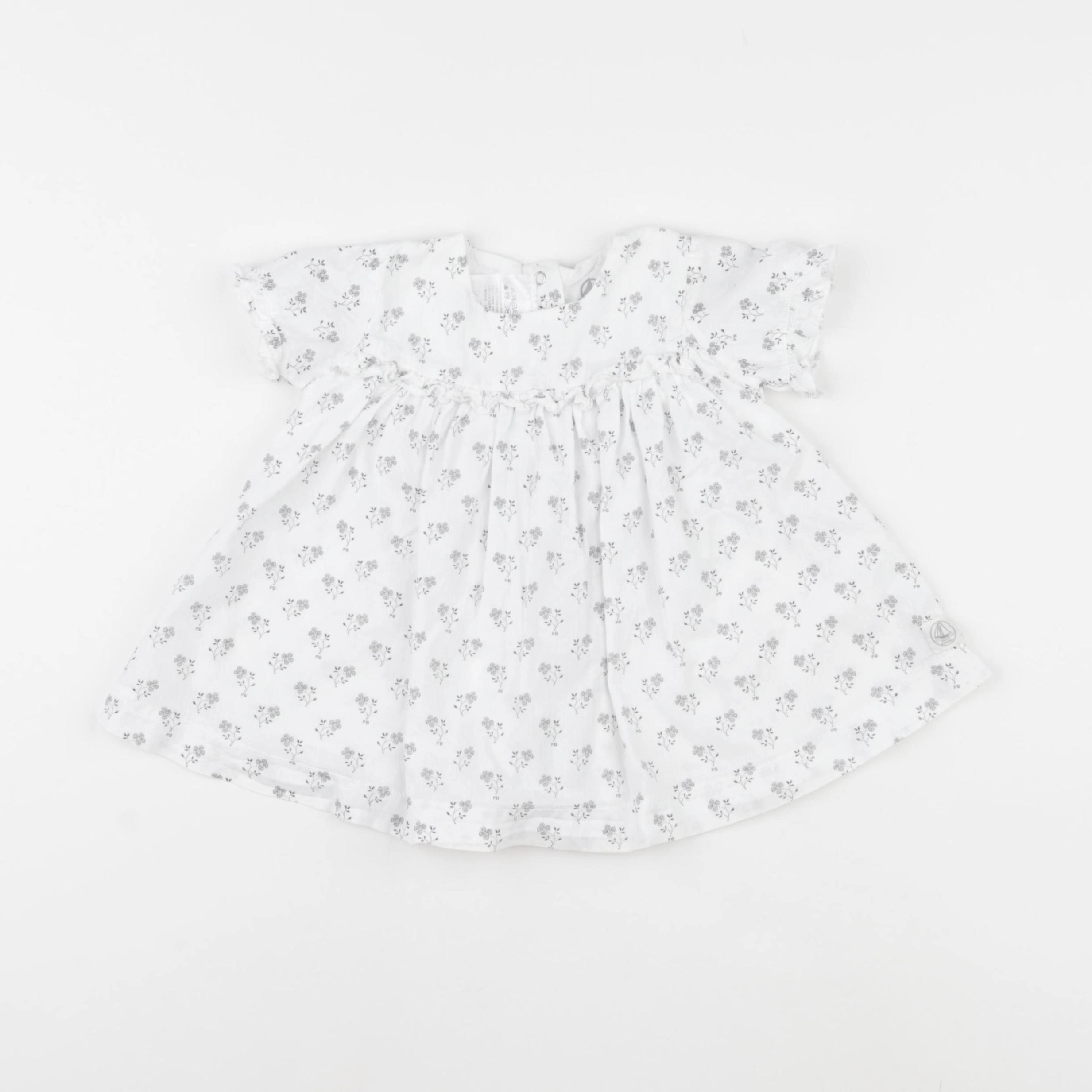 Petit Bateau - robe blanc - 6 mois