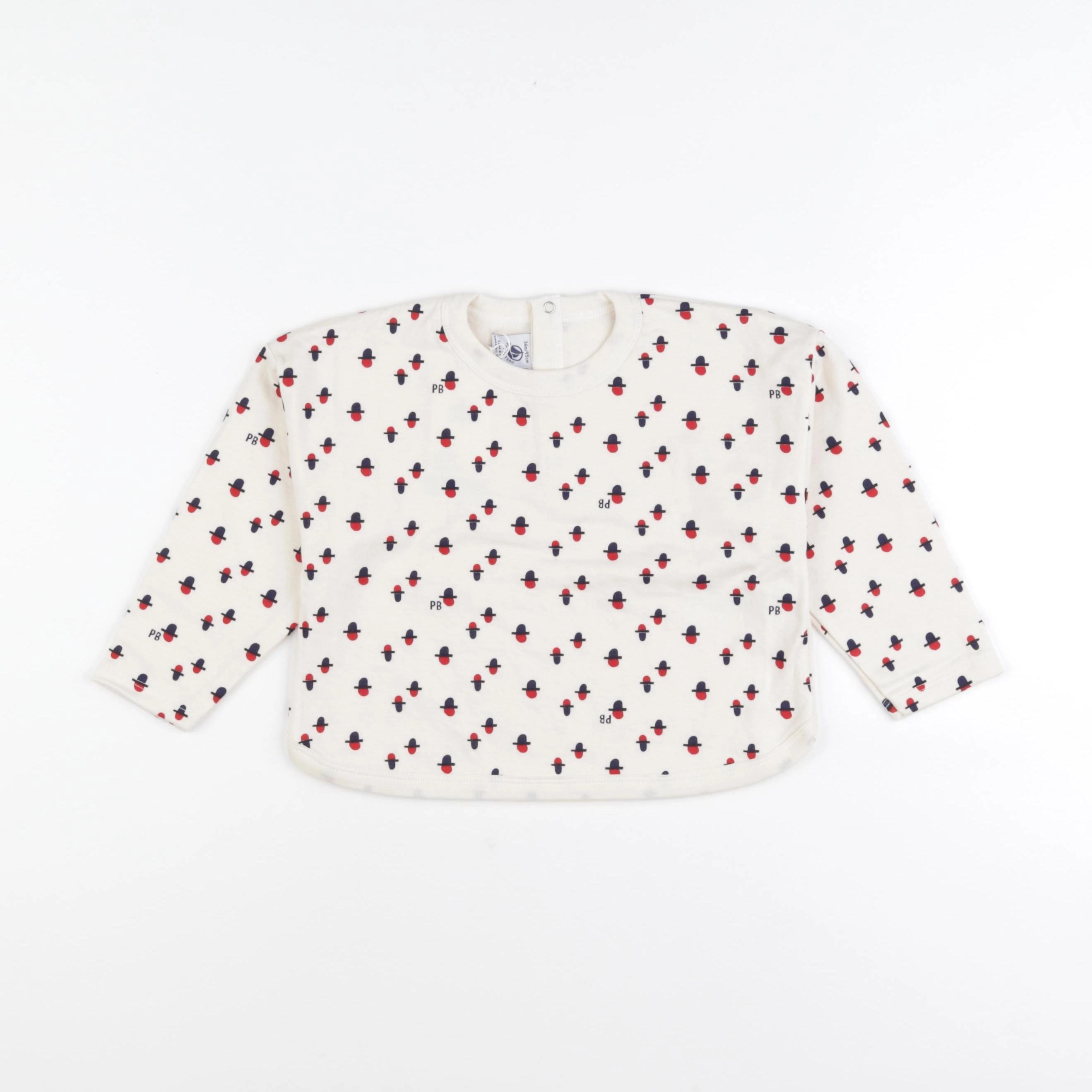 Petit Bateau - tee-shirt beige, bleu, rouge - 36 mois