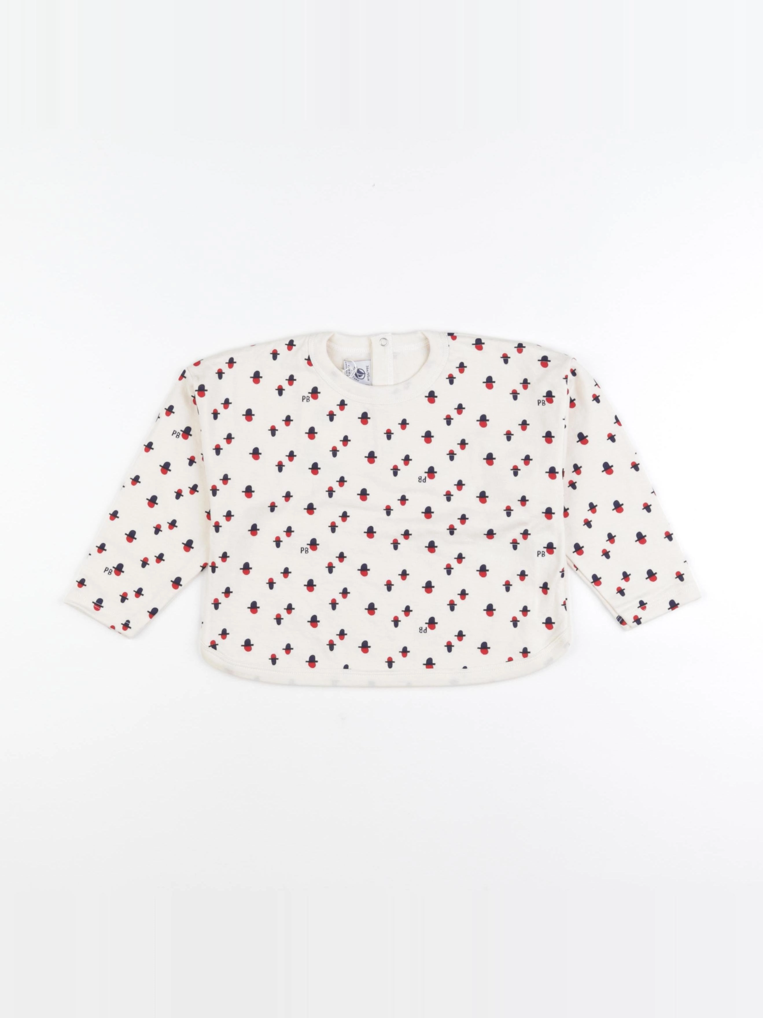 Petit Bateau - tee-shirt beige, bleu, rouge - 36 mois