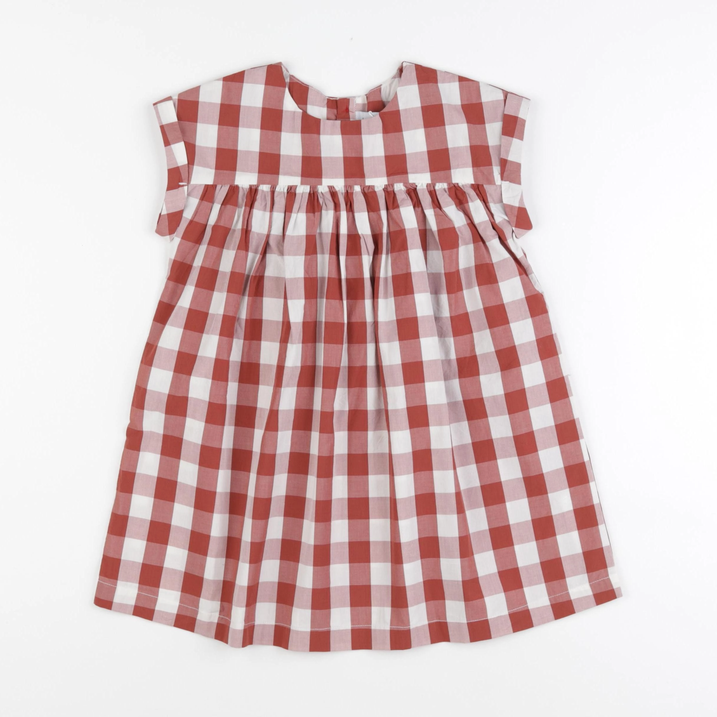 Petit Bateau - robe blanc, rouge - 12 mois