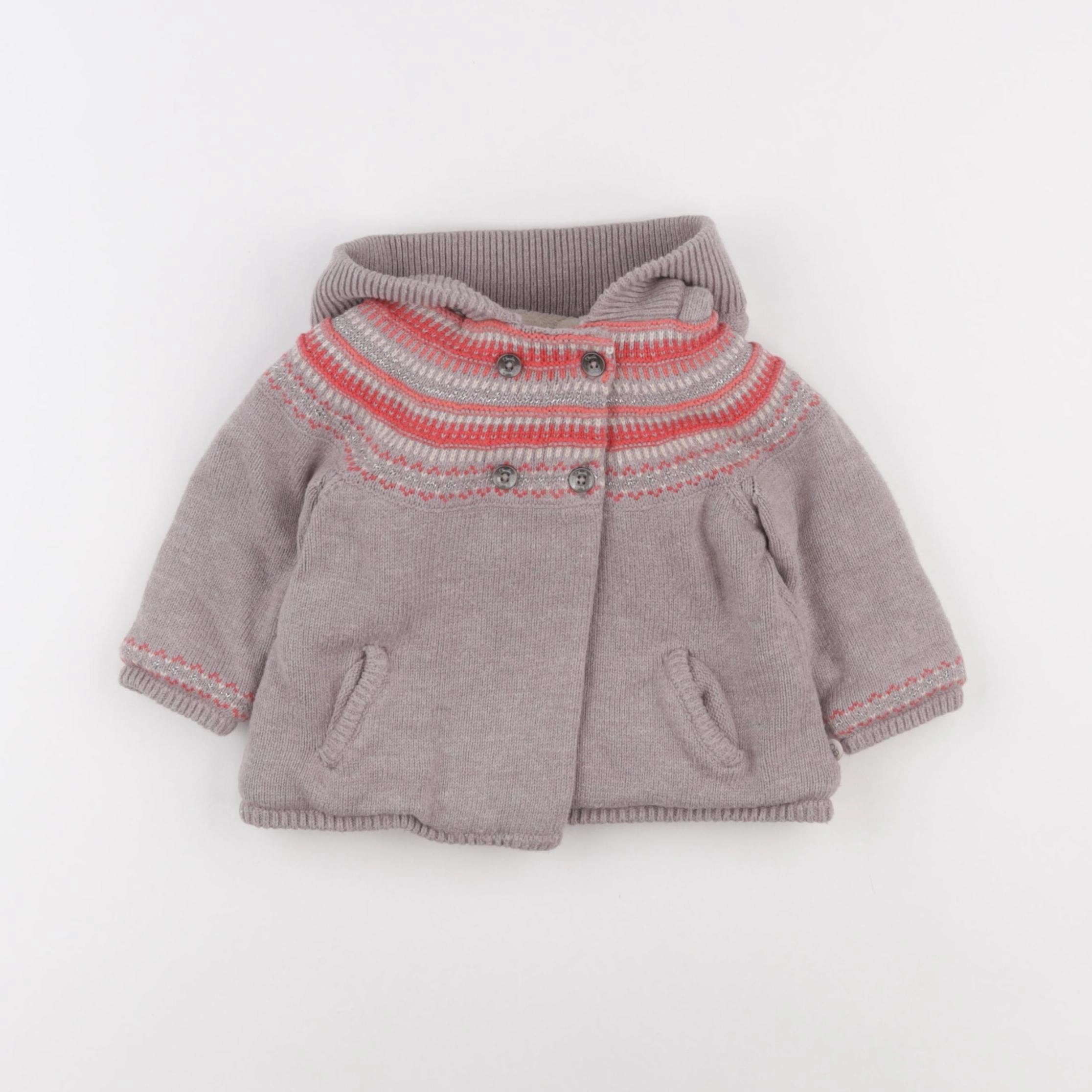 Obaïbi - gilet gris - 6 mois