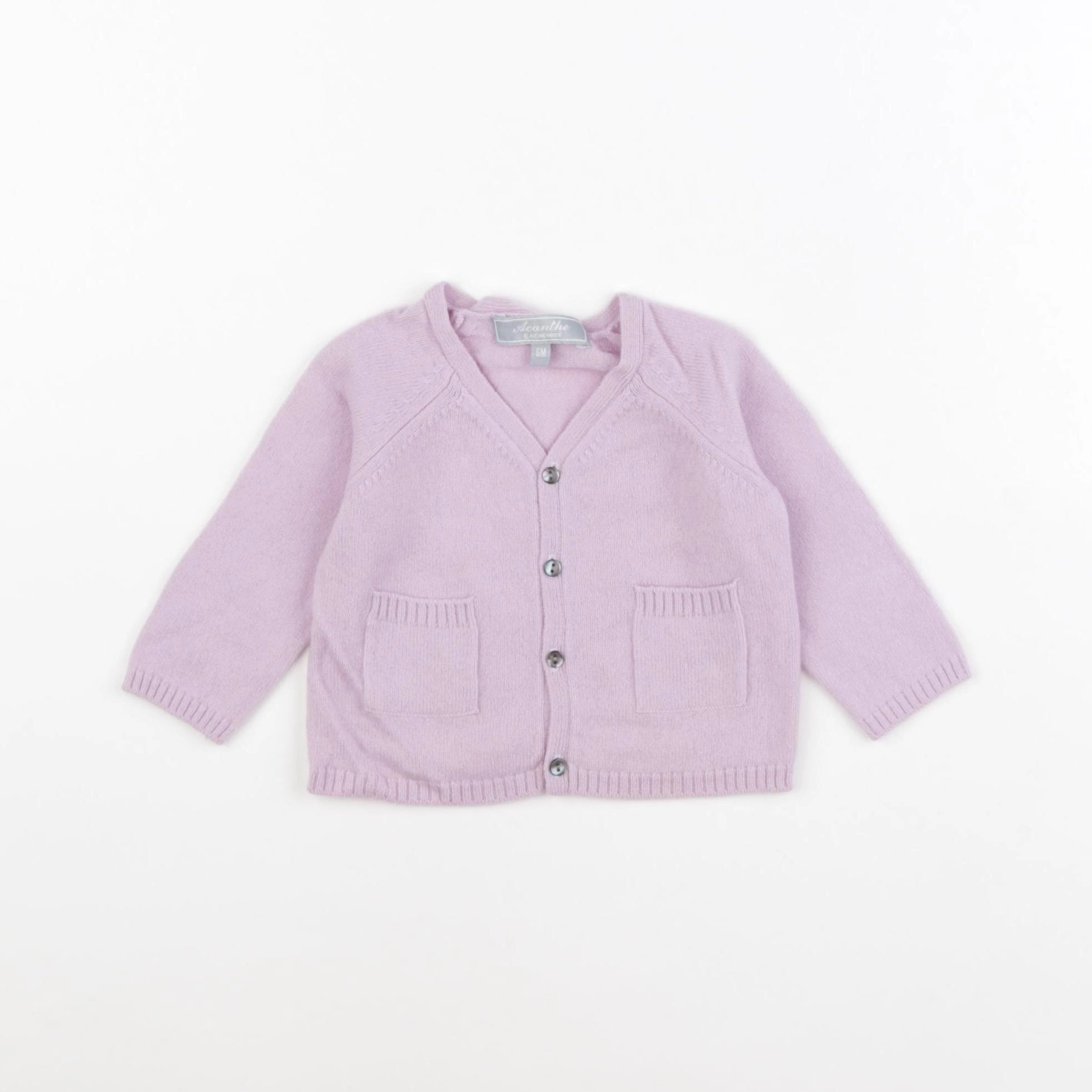 Acanthe - gilet violet - 6 mois