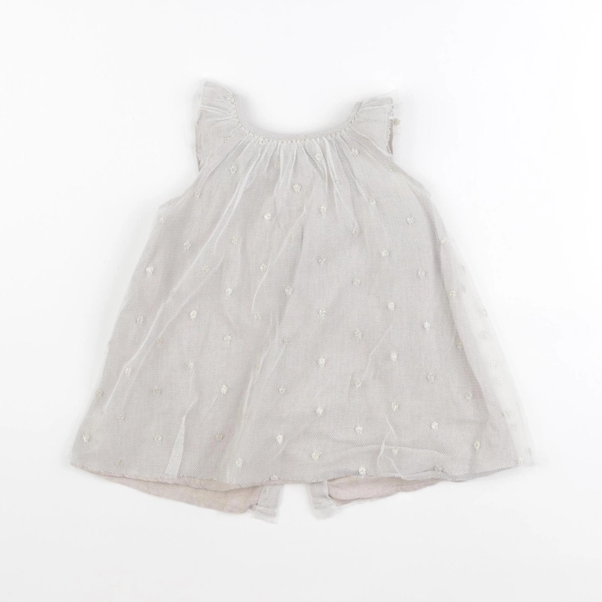 Bonpoint - robe beige, or - 12 mois