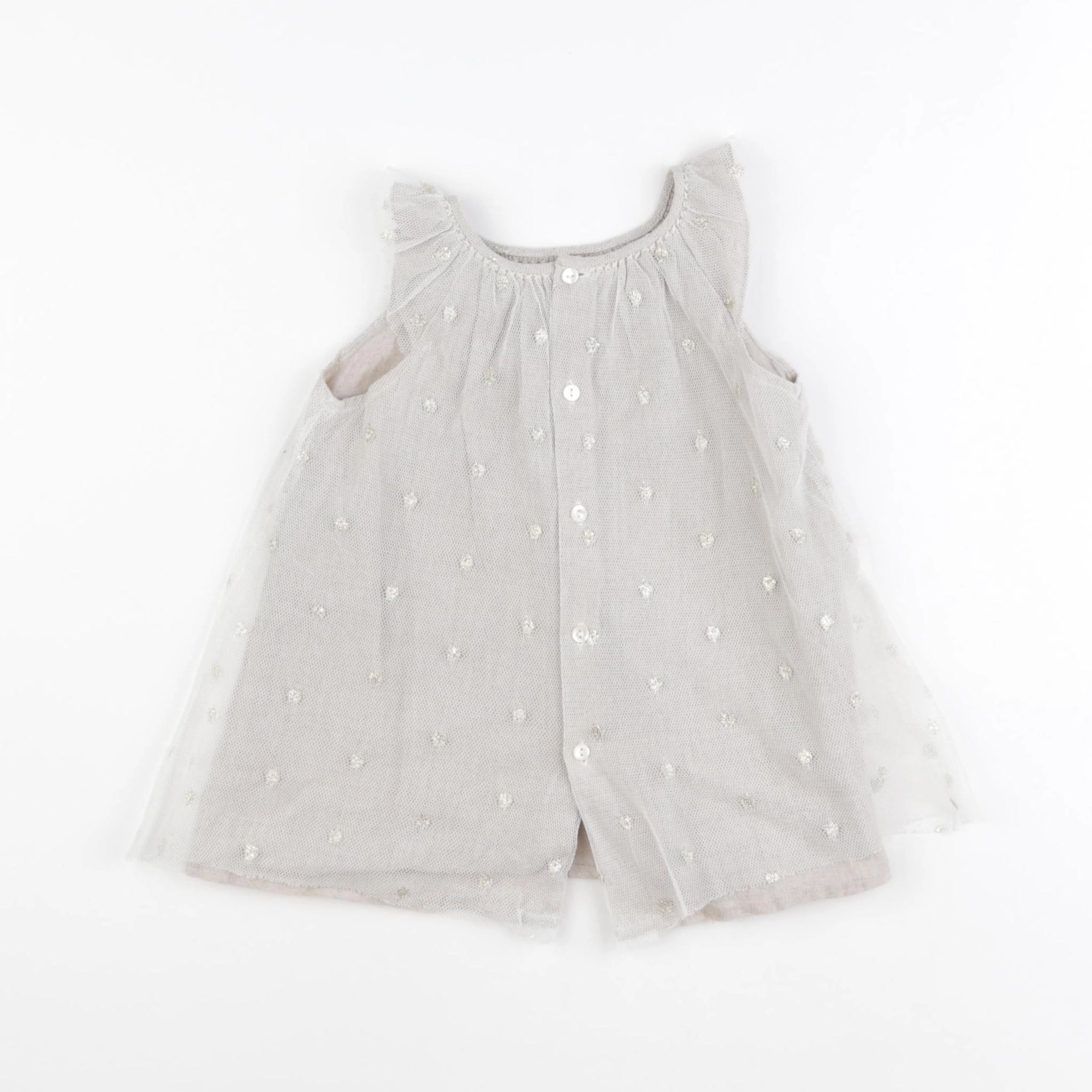 Bonpoint - robe beige, or - 12 mois