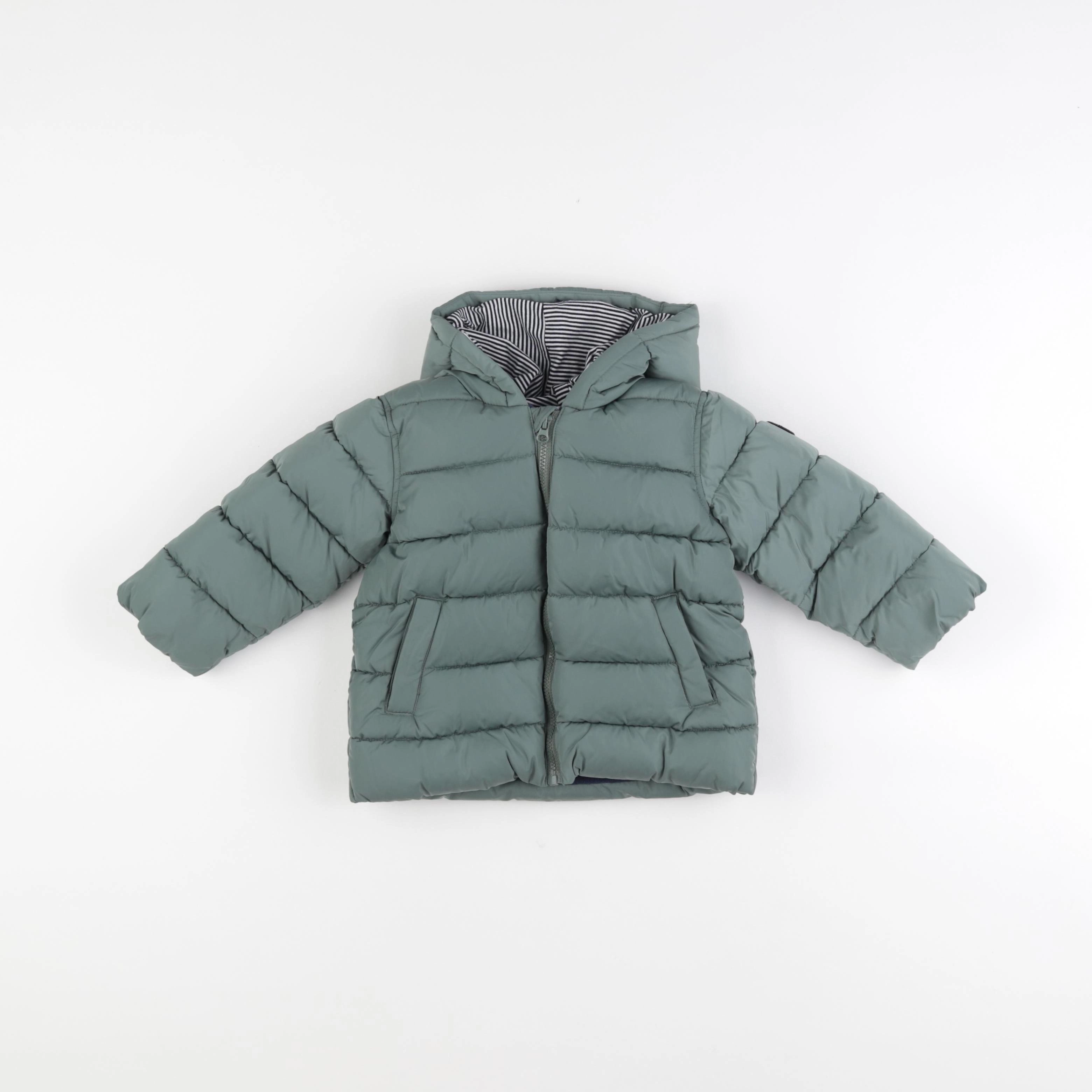Petit Bateau - doudoune vert - 12 mois