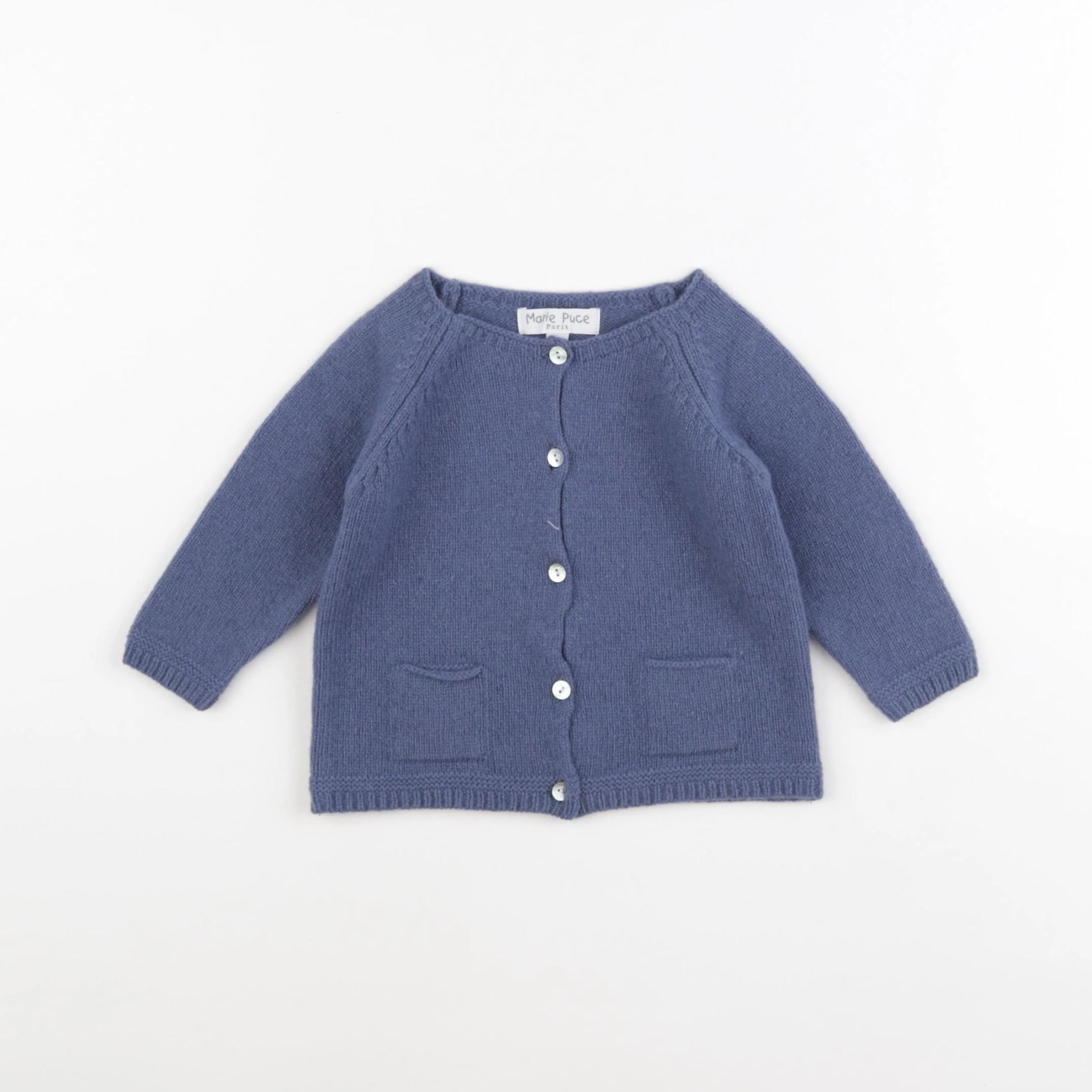 Marie Puce - gilet bleu - 12 mois