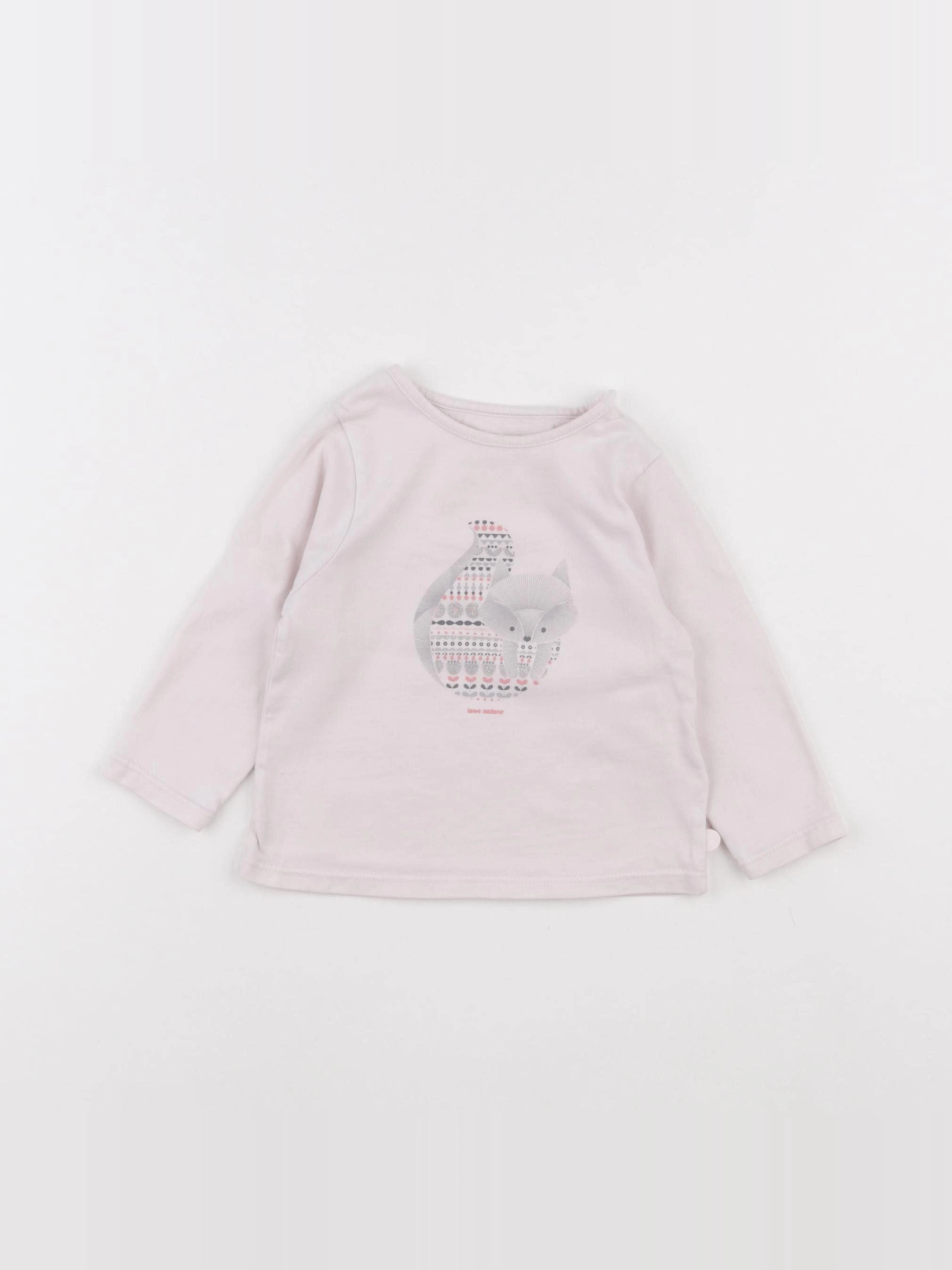 Obaïbi - tee-shirt rose - 9 mois