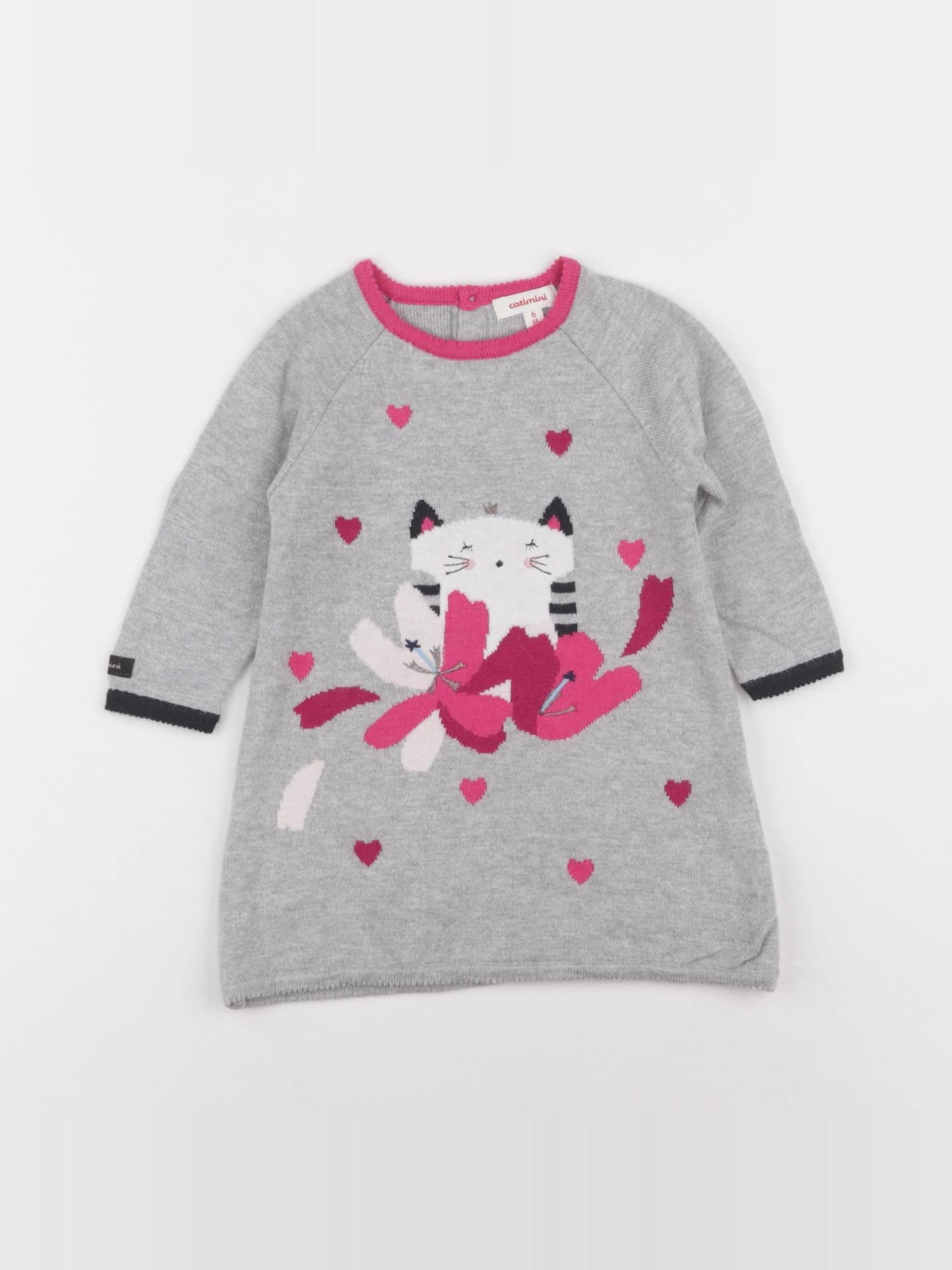 Catimini - robe gris - 6 mois