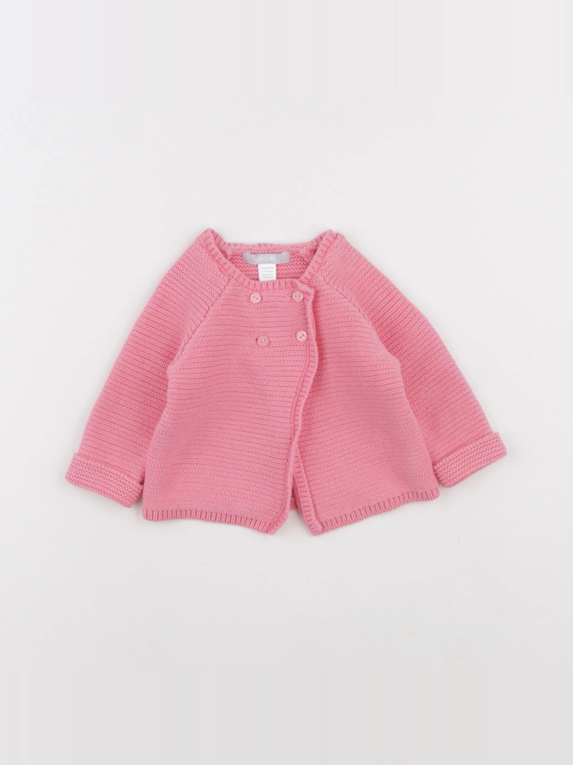 Obaïbi - gilet rose - 6 mois