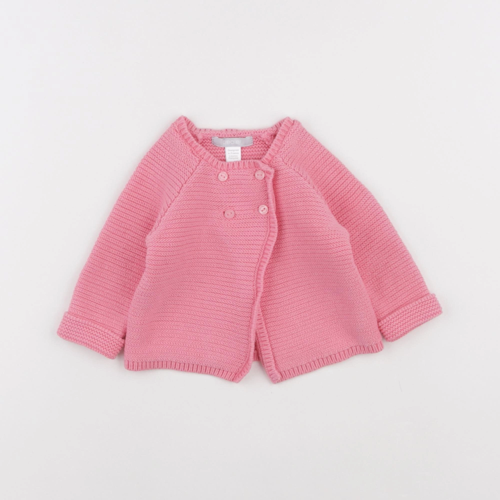 Obaïbi - gilet rose - 6 mois