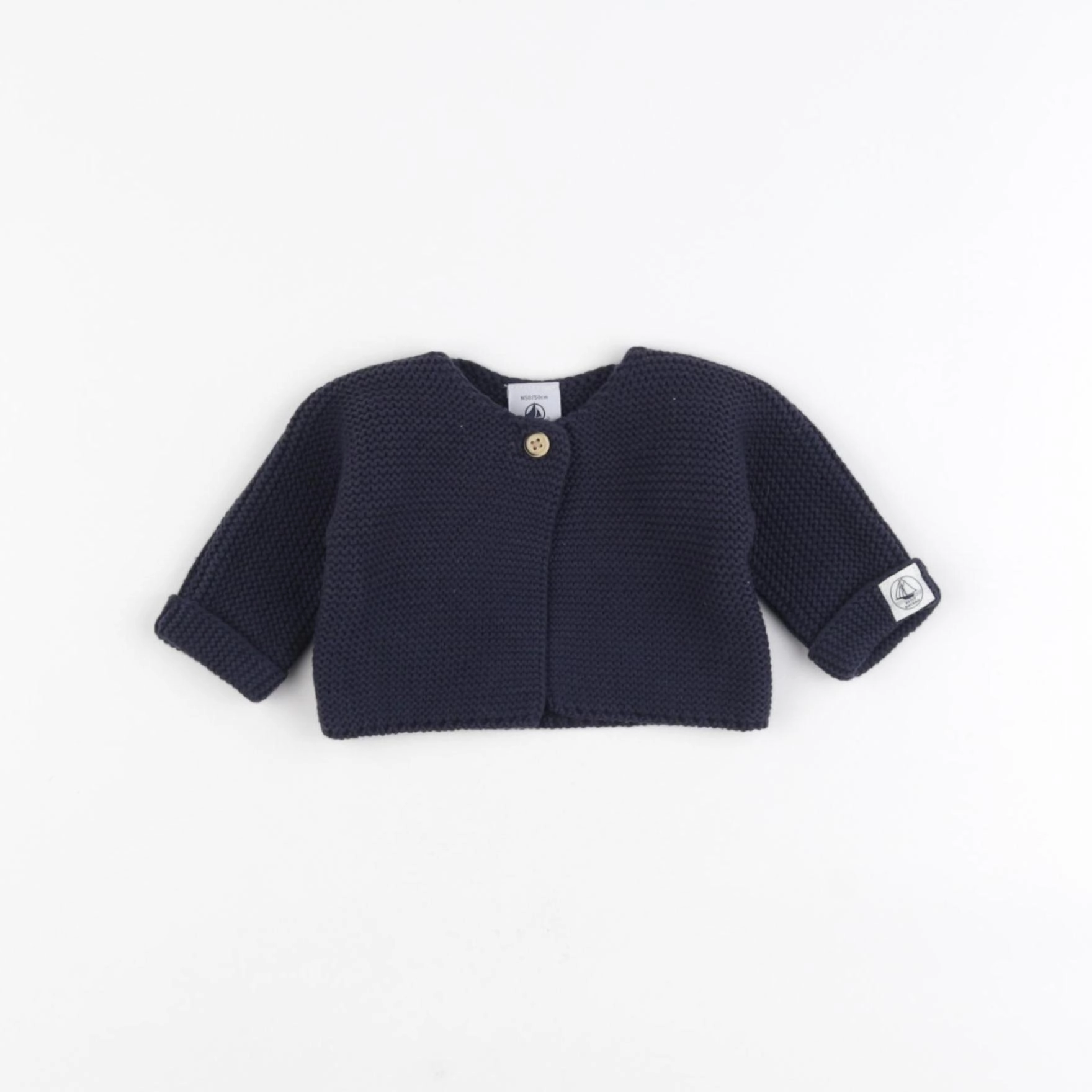 Petit Bateau - gilet bleu - 0 mois