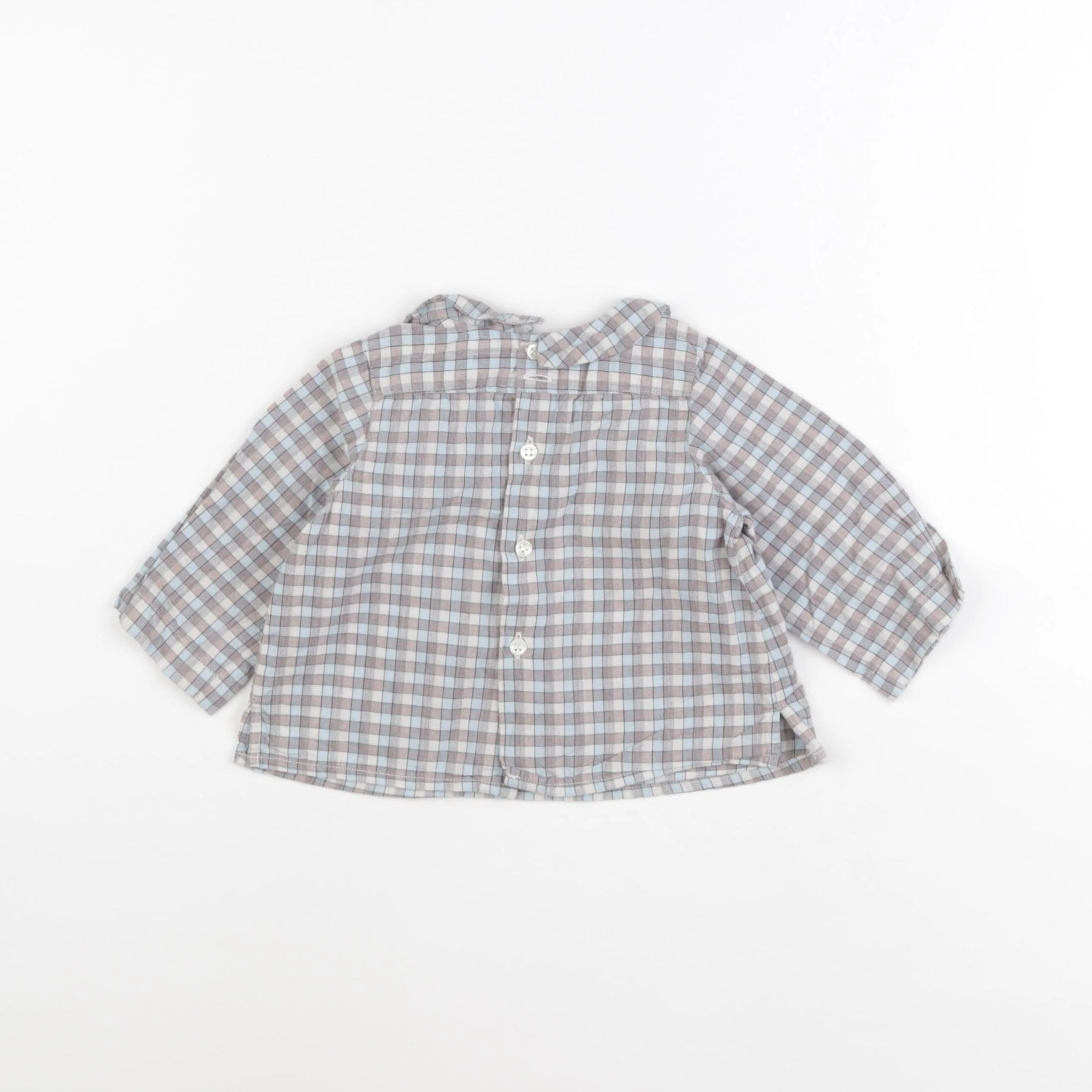 Bonpoint - blouse bleu, gris - 6 mois