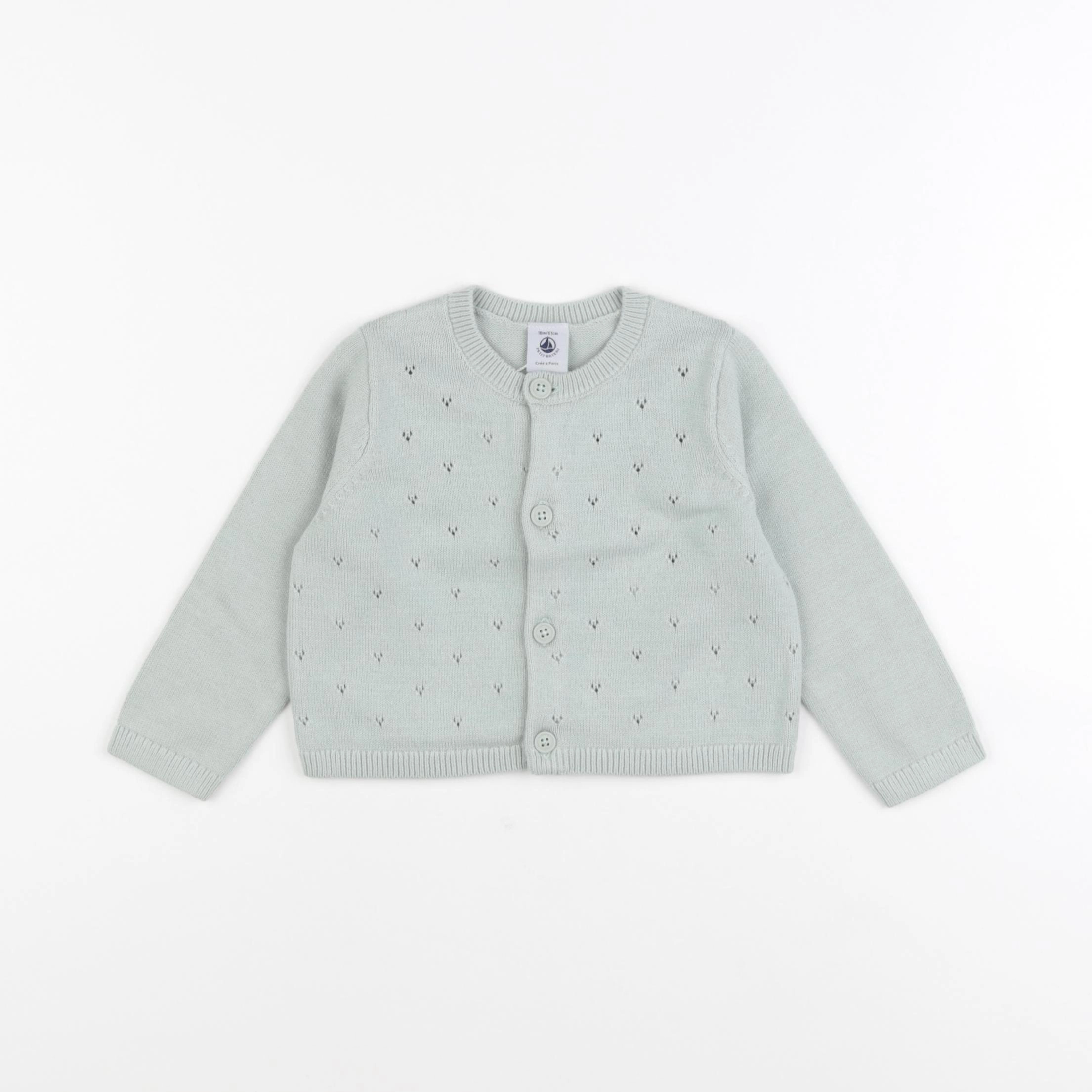 Petit Bateau - gilet vert - 18 mois