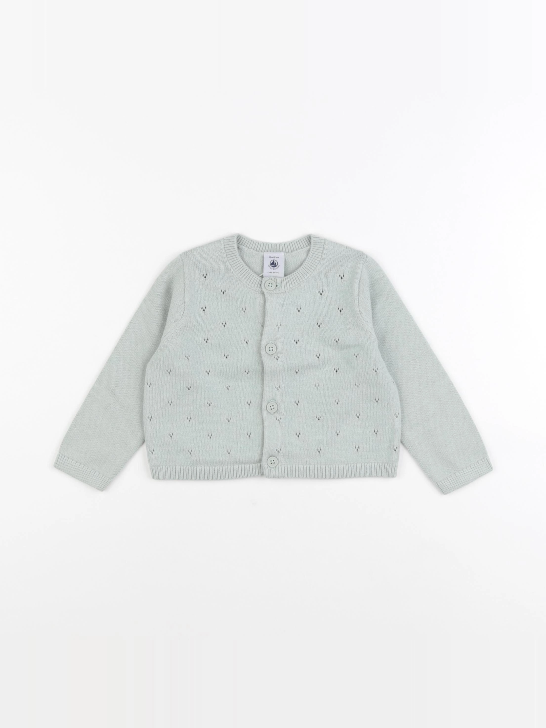 Petit Bateau - gilet vert - 6 mois