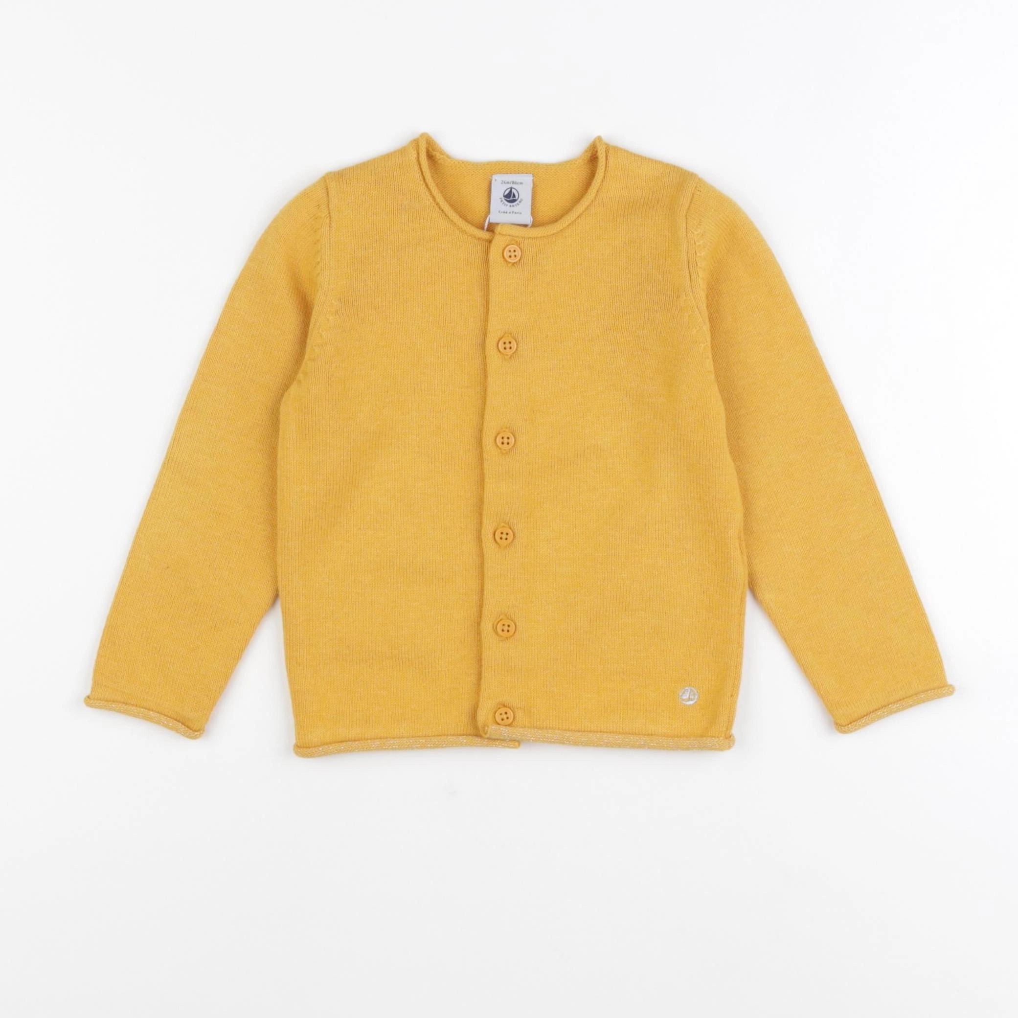 Petit Bateau - gilet jaune - 24 mois