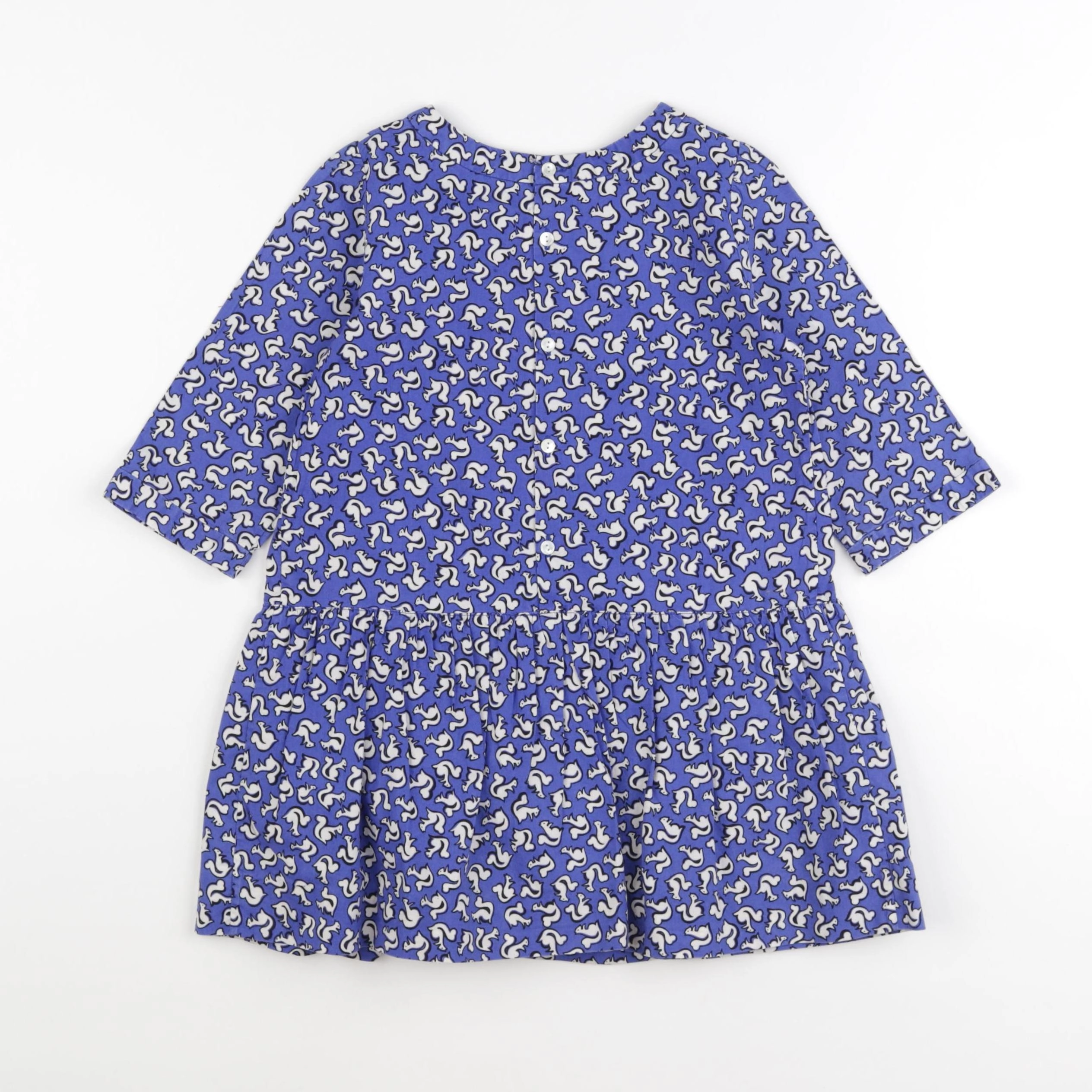Bonpoint - robe bleu, blanc - 4 ans